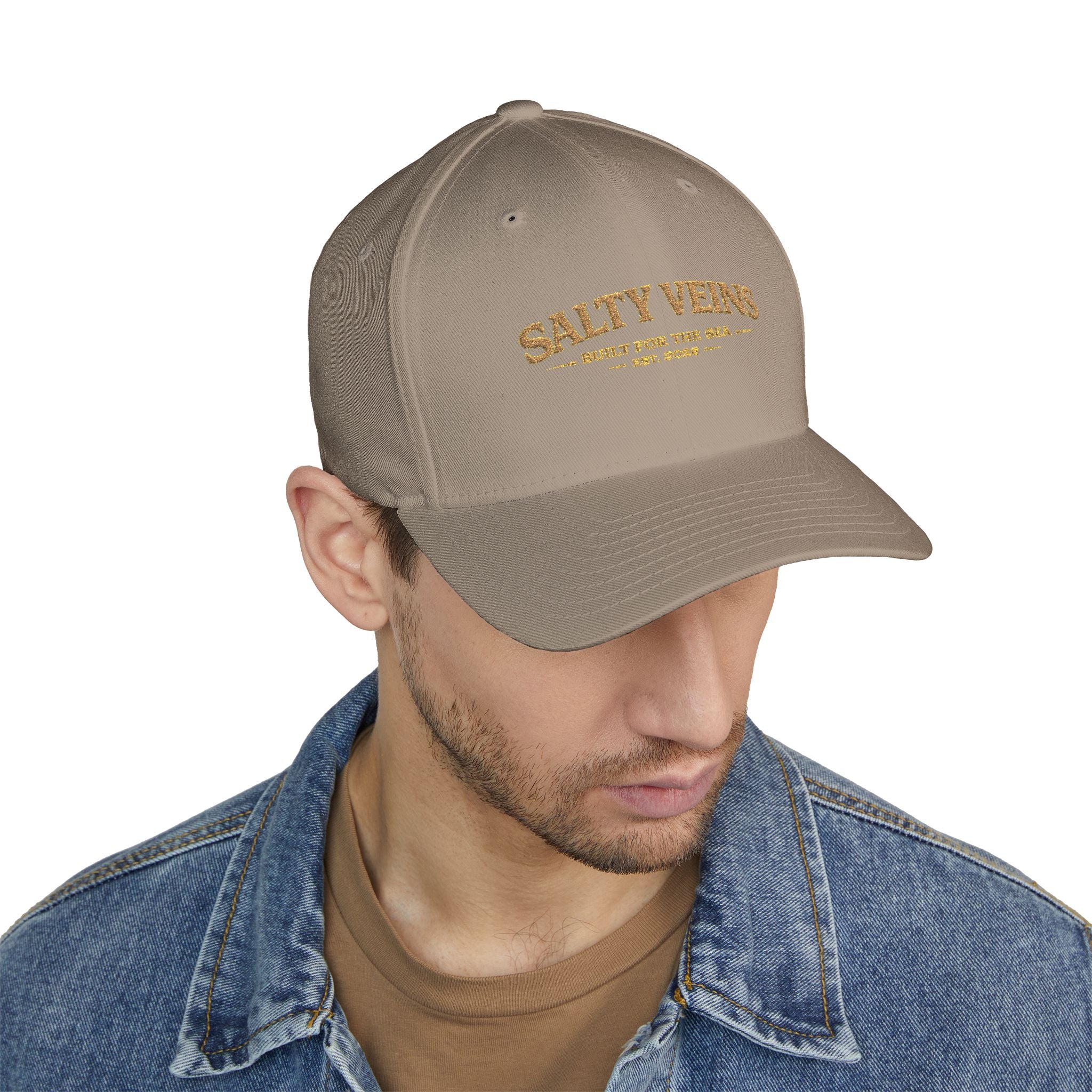 Casquette brodée Salty Veins — Chapeau fermé Beach Life