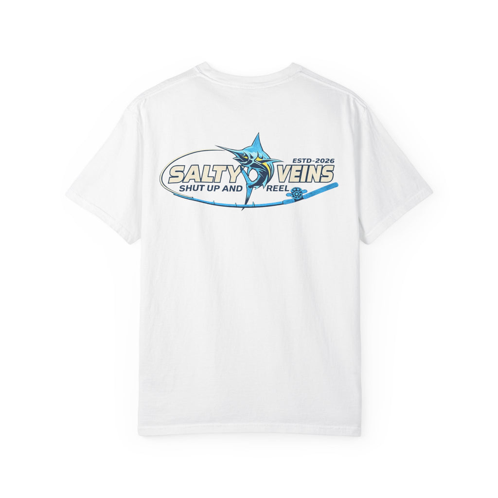 Salty Veins Shut Up and Reel Marlin Tee