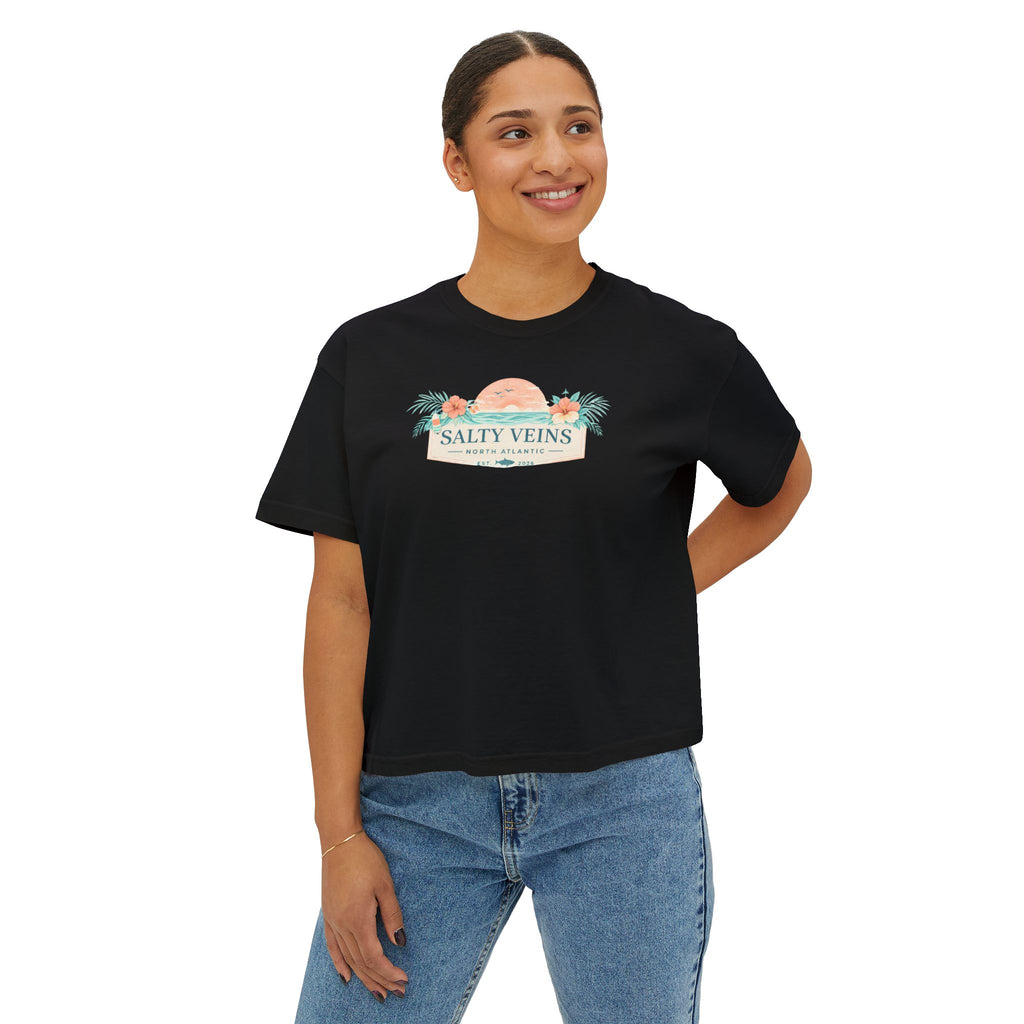 T-shirt ample femme Salty Veins – Coucher de soleil sur la plage
