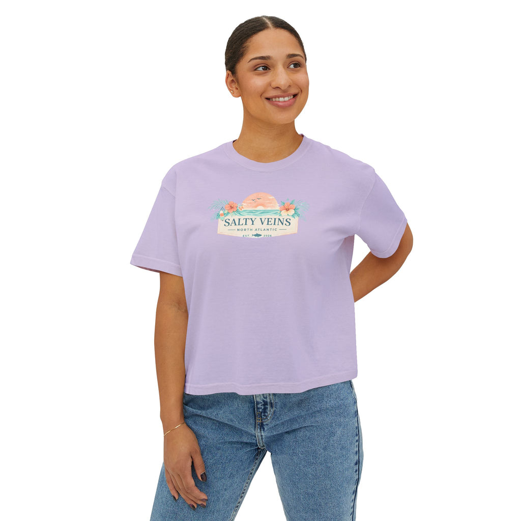 T-shirt ample femme Salty Veins – Coucher de soleil sur la plage