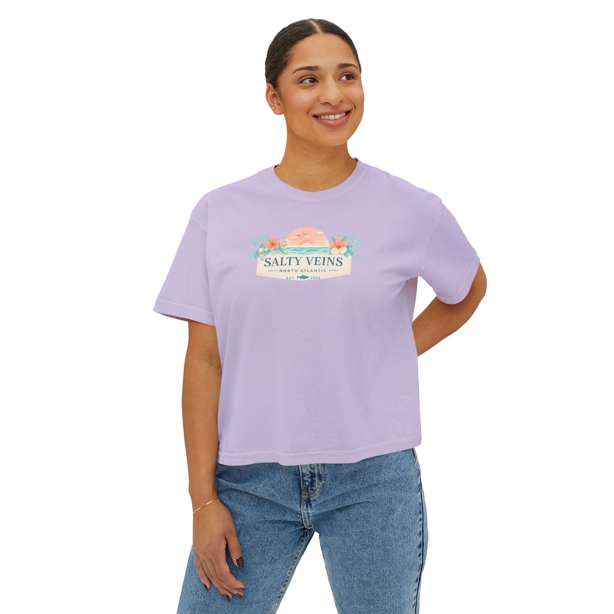 T-shirt ample femme Salty Veins – Coucher de soleil sur la plage