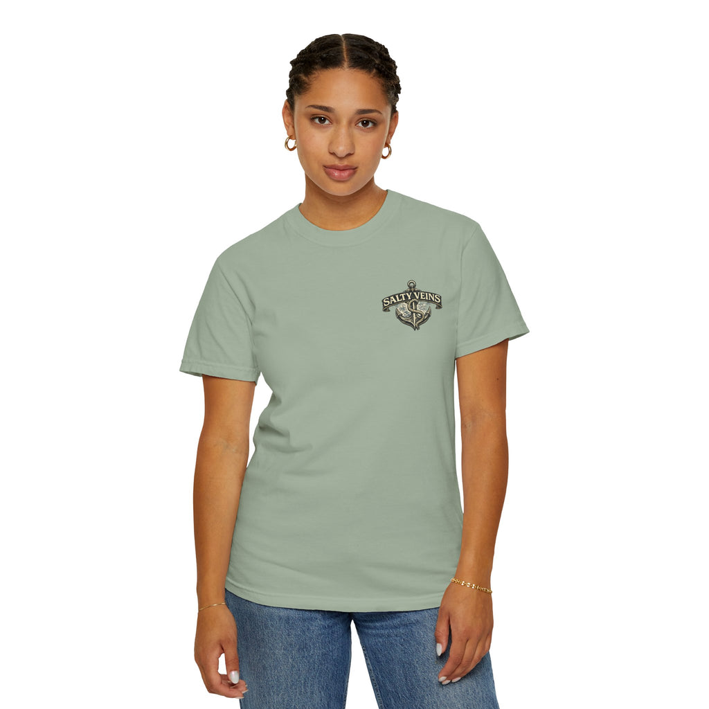 T-shirt Salty Veins Anchor — T-shirt graphique nautique « Legends Never Die »