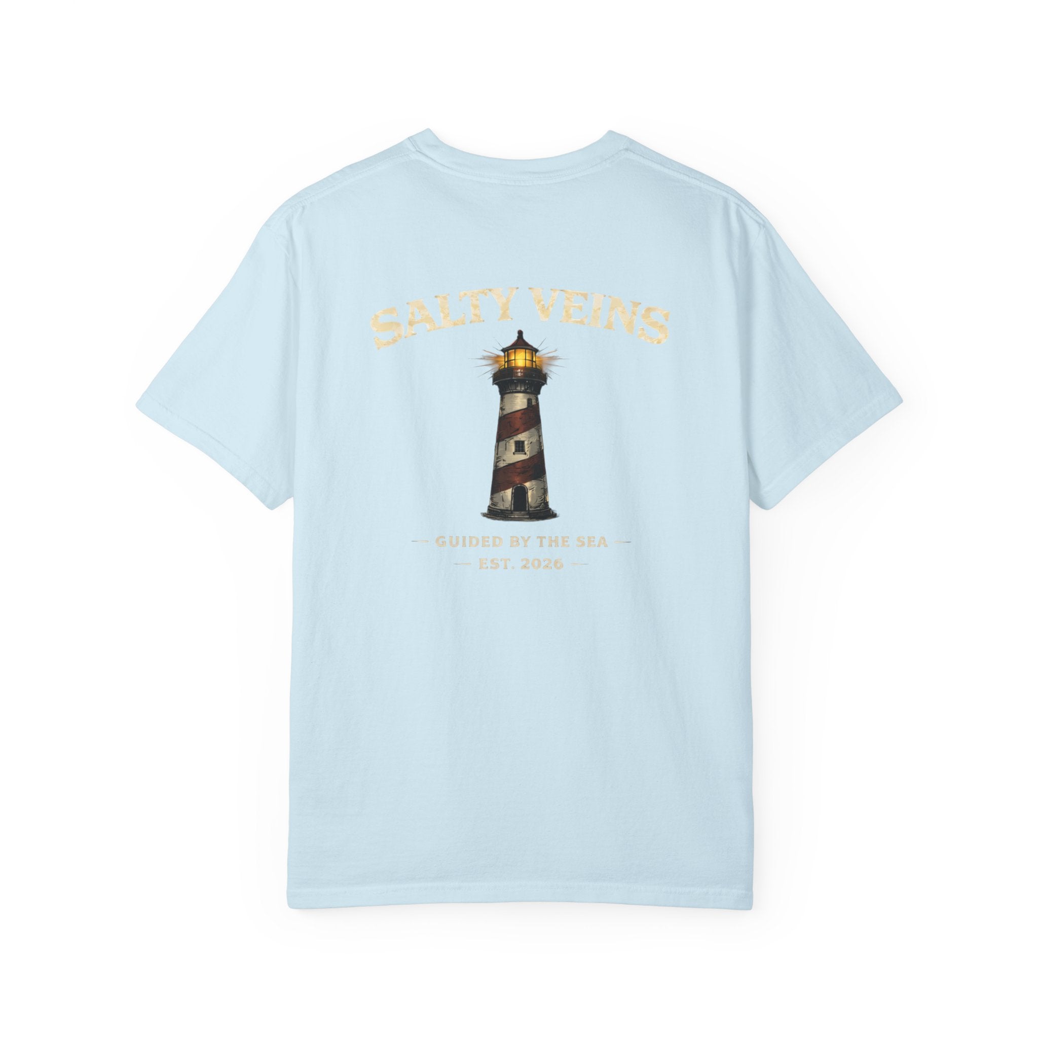 Salty Veins Guided by the Sea Lighthouse Tee