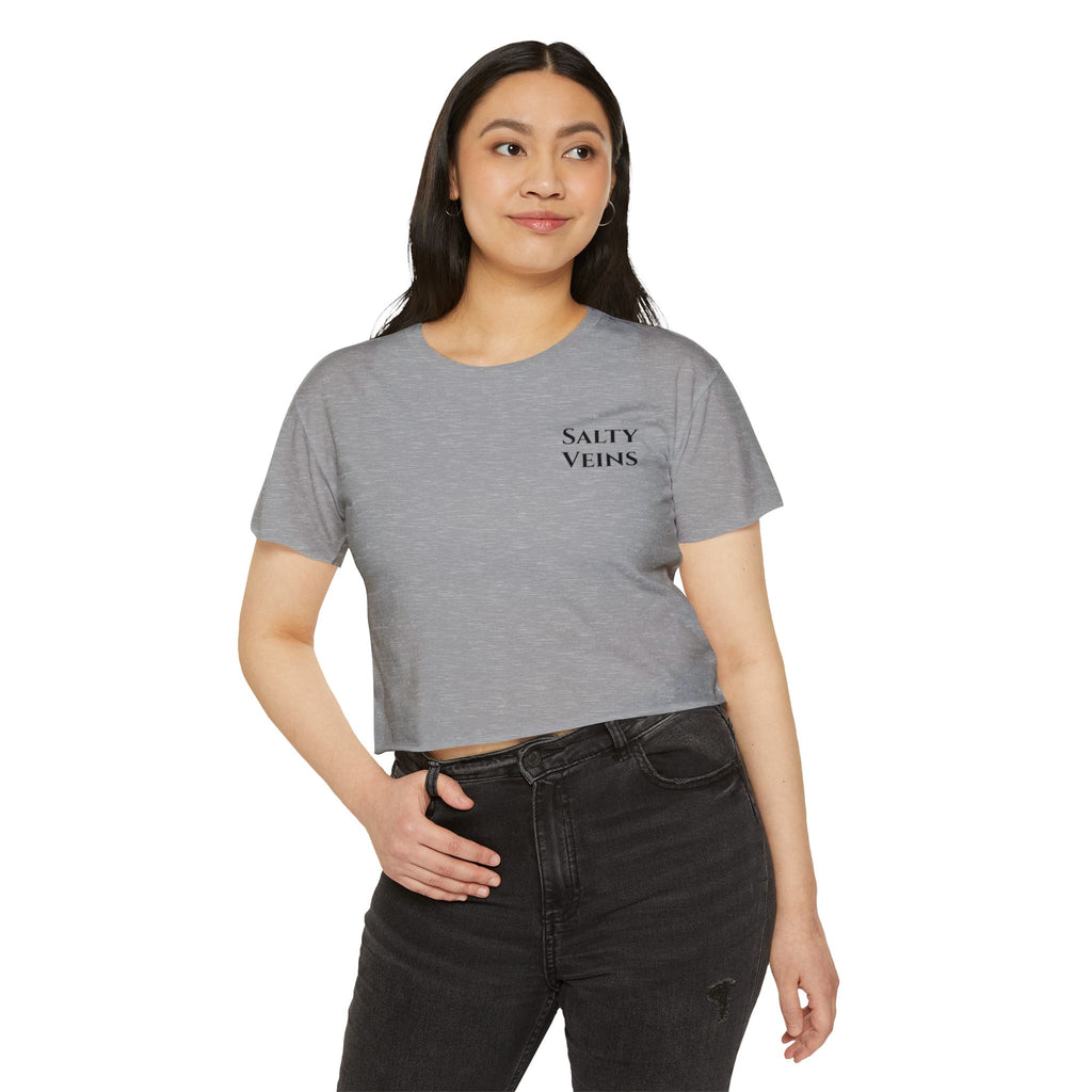 Salty Veins Crop Top — Nautical Lobster Tee