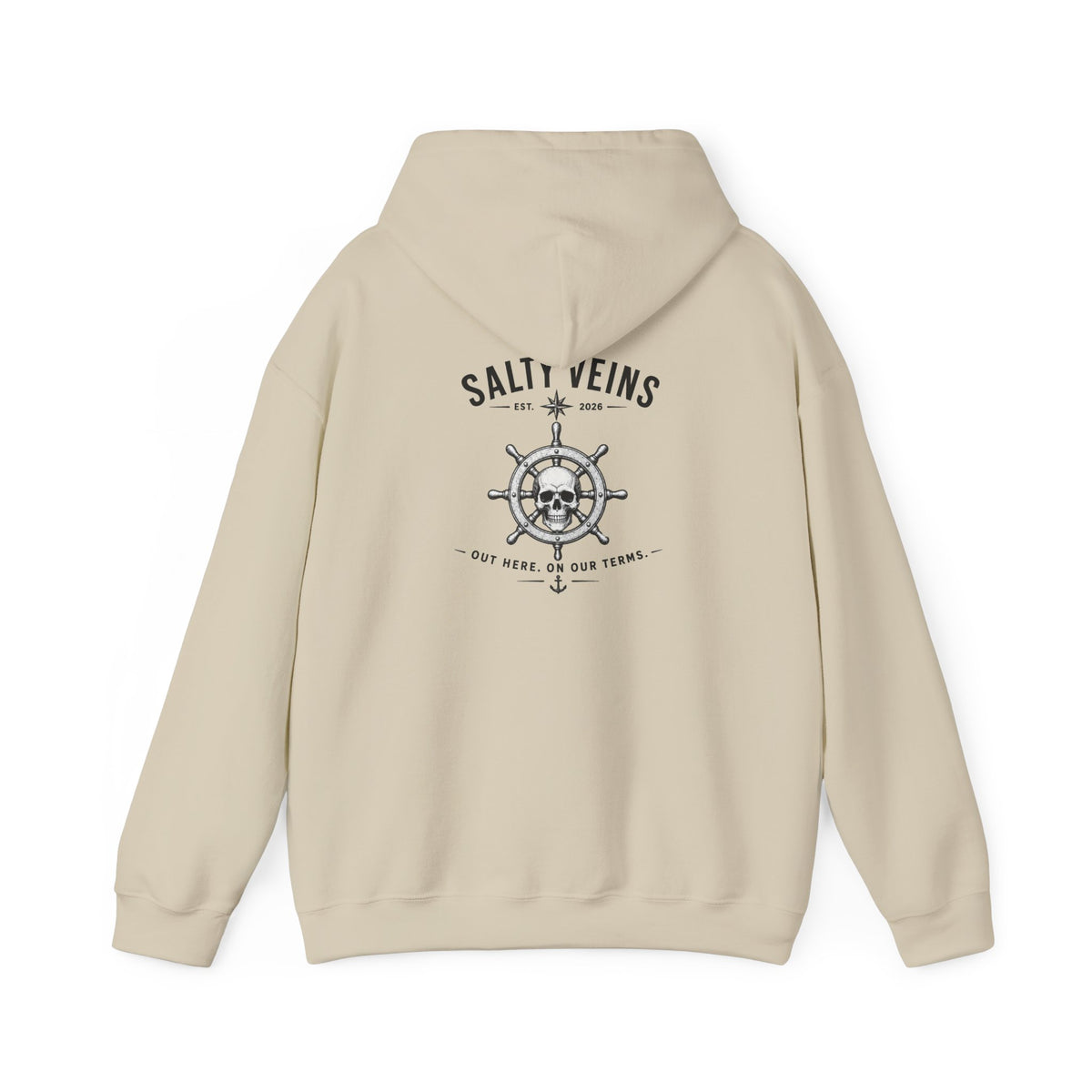 Salty Veins Nautical Skull Hoodie
