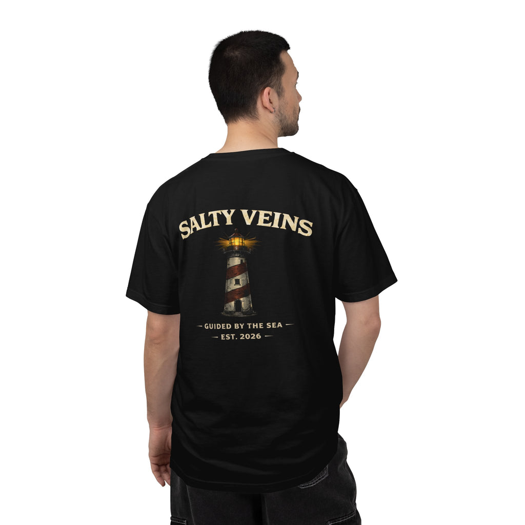 Salty Veins Guided by the Sea Lighthouse Tee