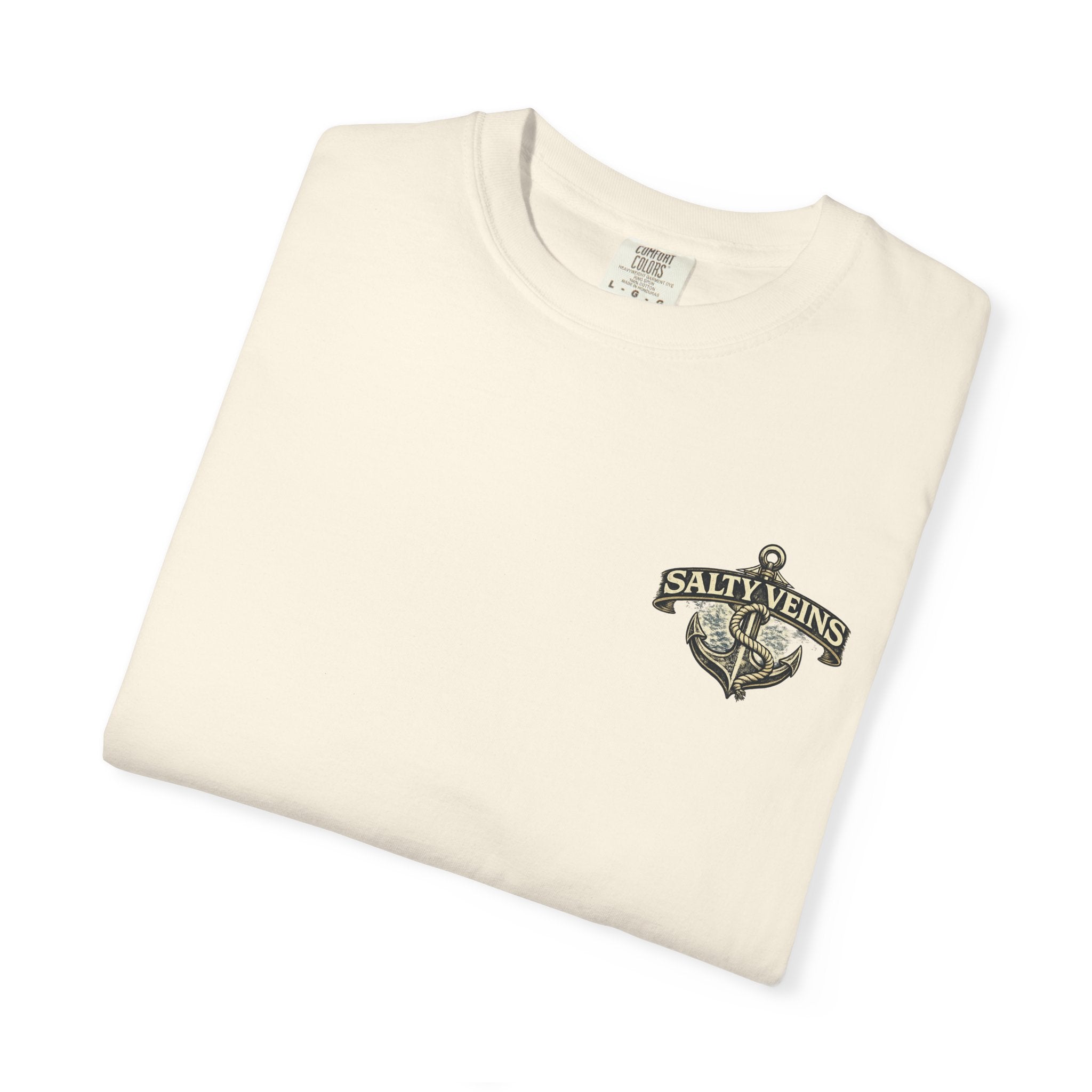 T-shirt Salty Veins Anchor — T-shirt graphique nautique « Legends Never Die »