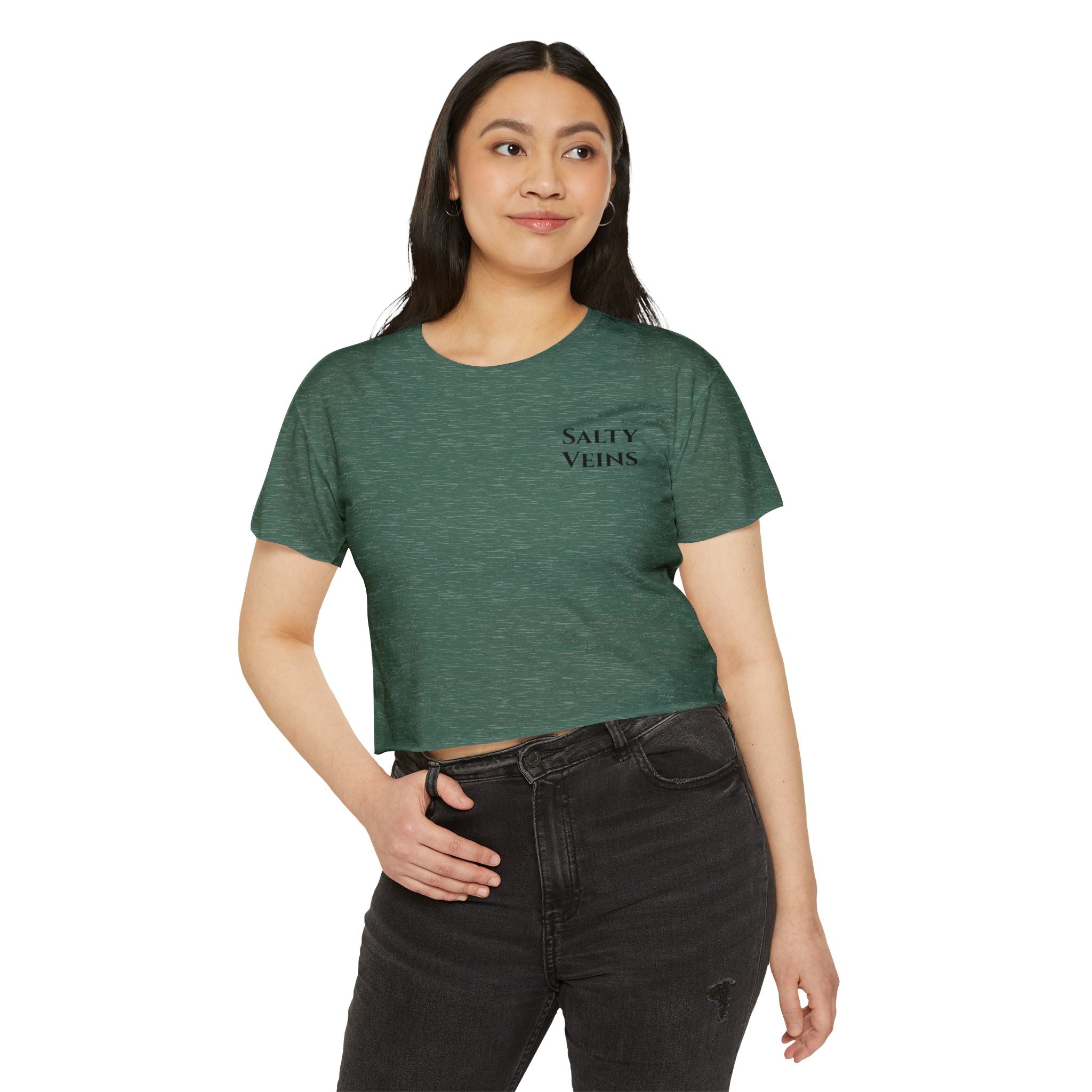 Salty Veins Crop Top — Nautical Lobster Tee