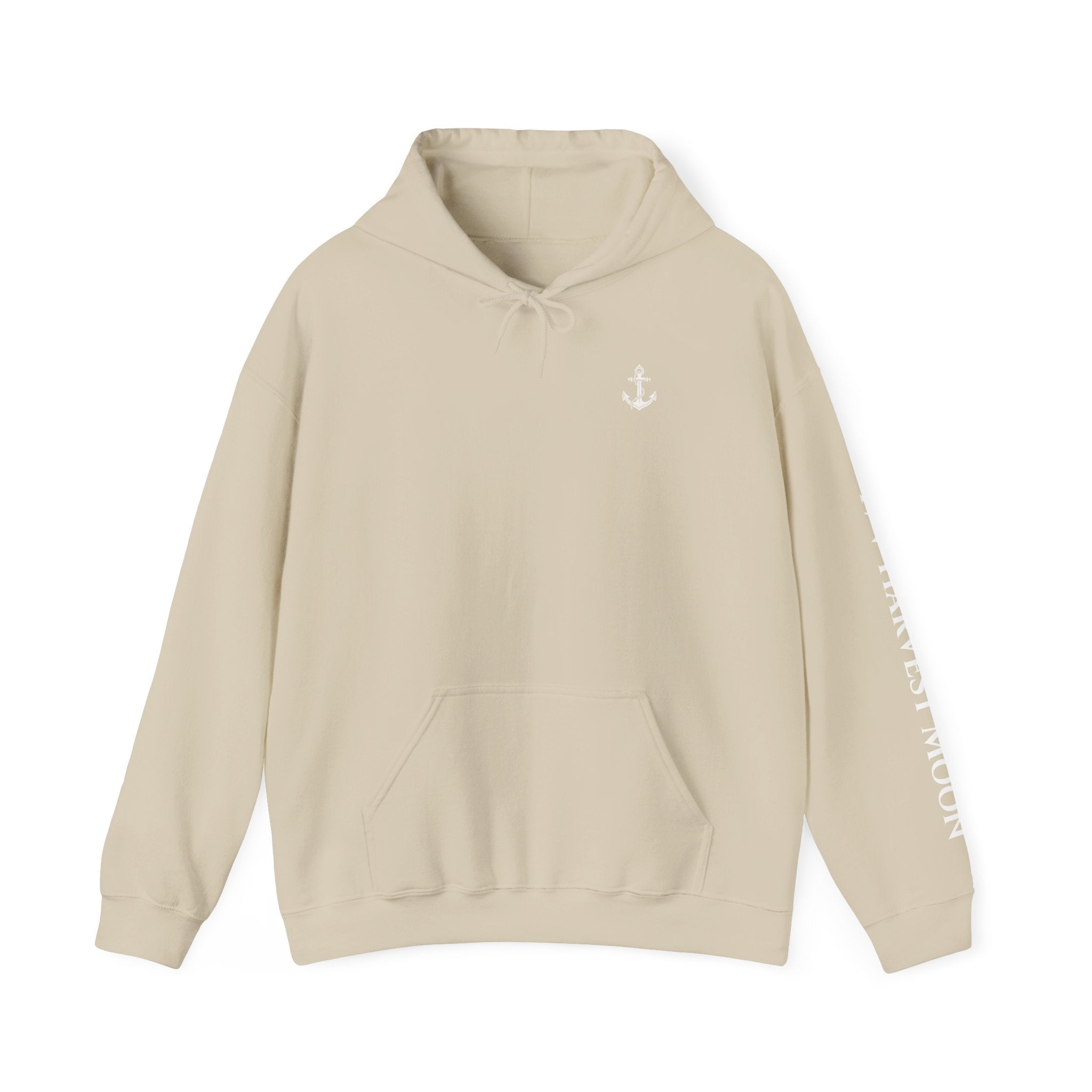 Sweat à capuche Salty Veins F/V — Sweat-shirt à capuche illustré « FV Harvest Moon » (bateau de pêche)