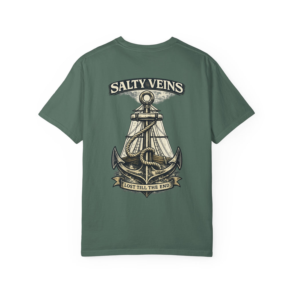 T-shirt graphique Salty Veins Anchor (Lost 'Til The End) — T-shirt col rond vintage nautique