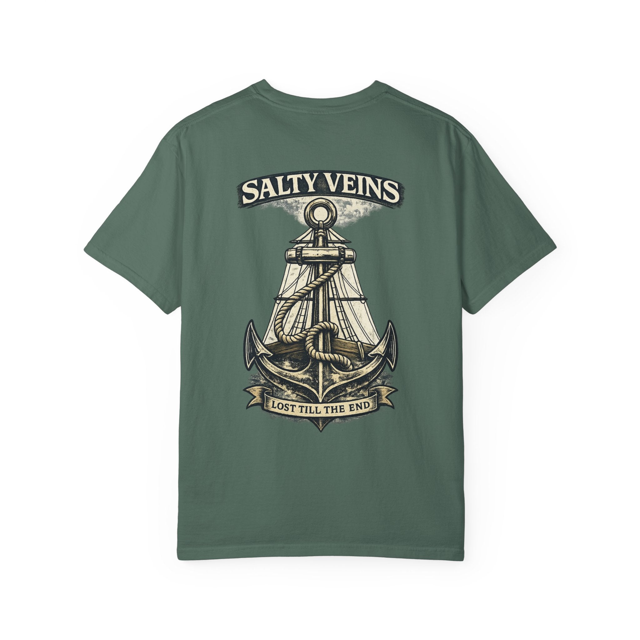 T-shirt graphique Salty Veins Anchor (Lost 'Til The End) — T-shirt col rond vintage nautique
