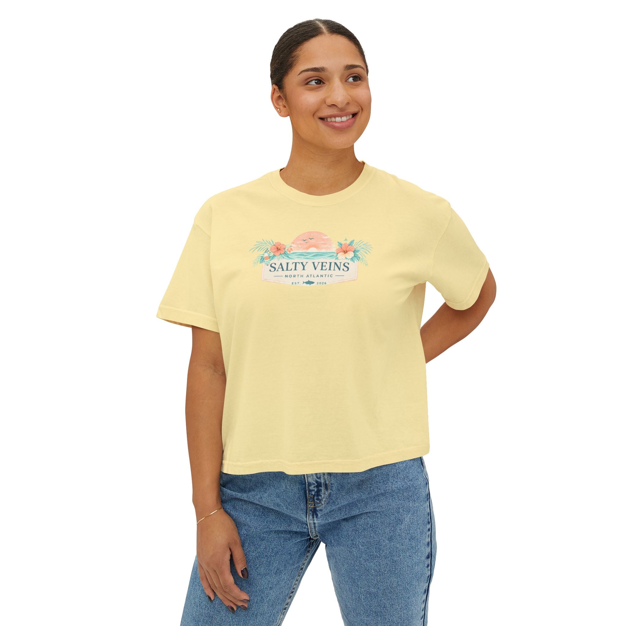 T-shirt ample femme Salty Veins – Coucher de soleil sur la plage