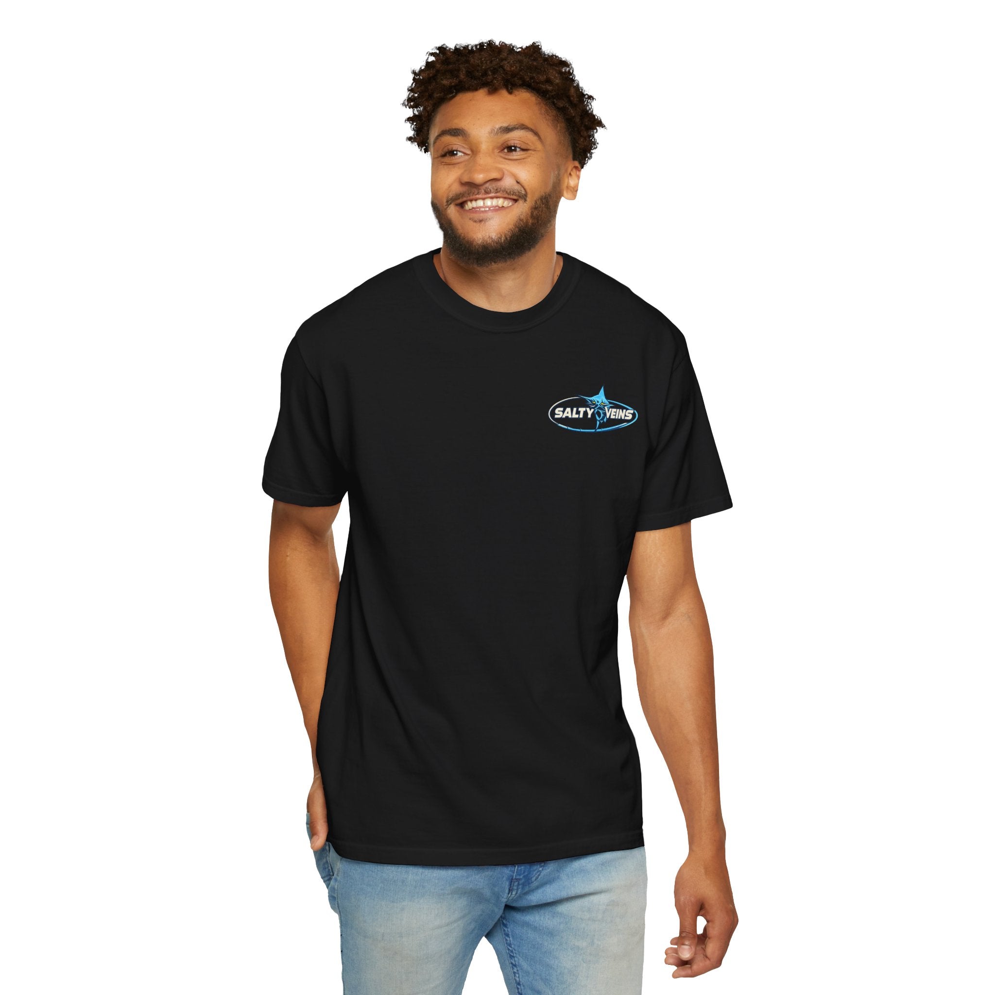 Salty Veins Shut Up and Reel Marlin Tee