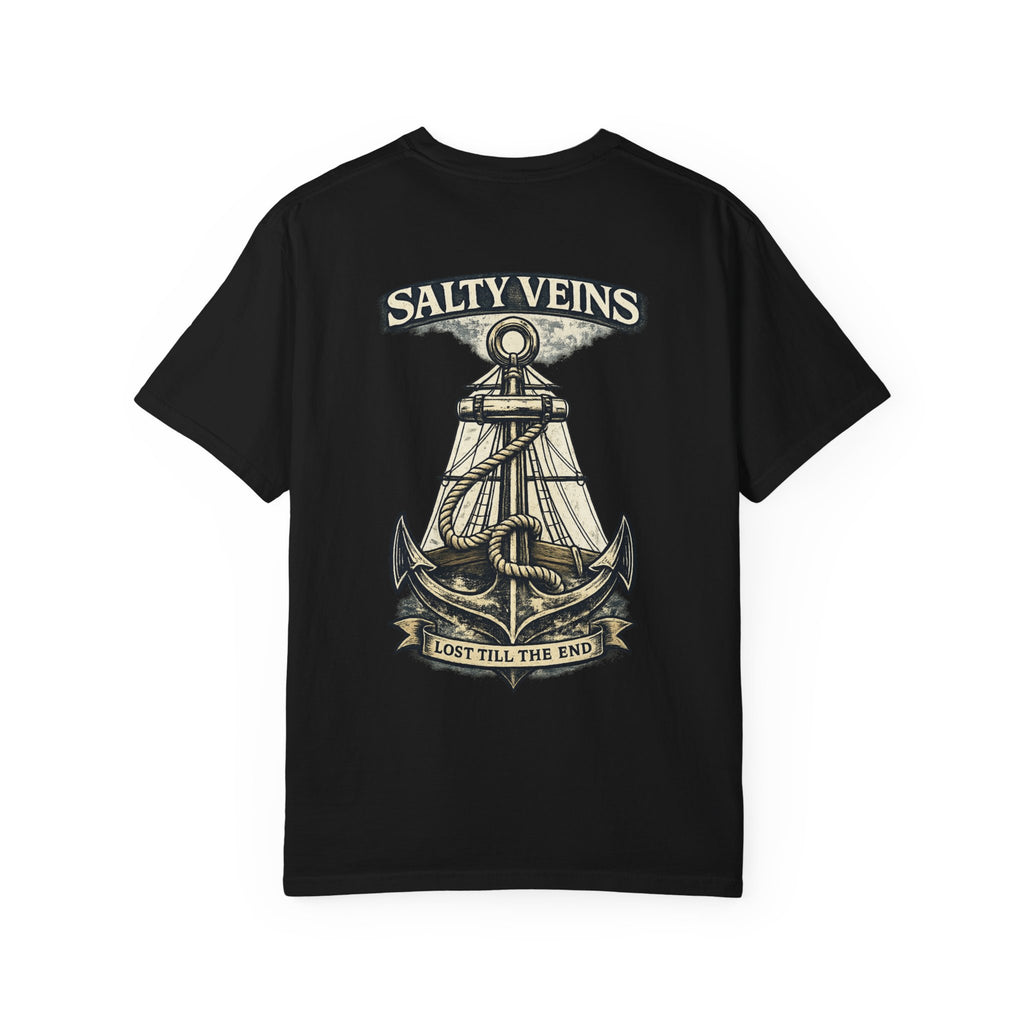 T-shirt graphique Salty Veins Anchor (Lost 'Til The End) — T-shirt col rond vintage nautique