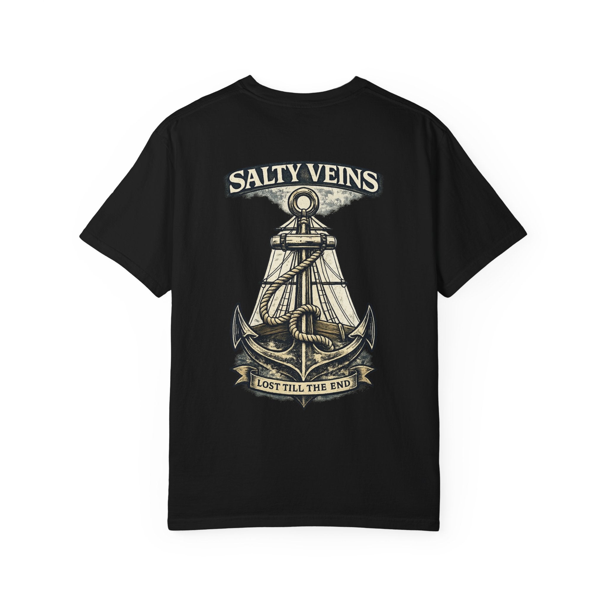T-shirt graphique Salty Veins Anchor (Lost 'Til The End) — T-shirt col rond vintage nautique