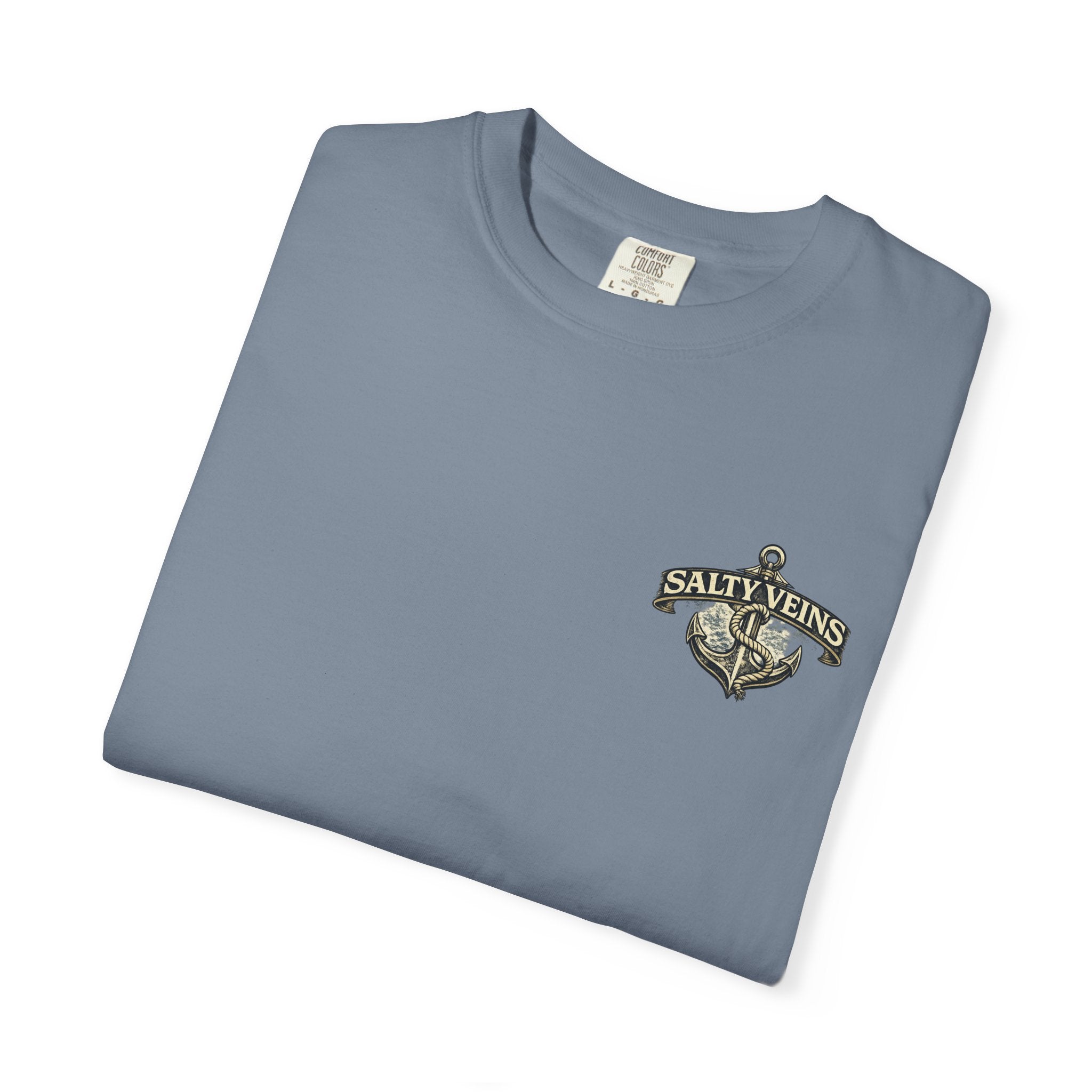 T-shirt Salty Veins Anchor — T-shirt graphique nautique « Legends Never Die »