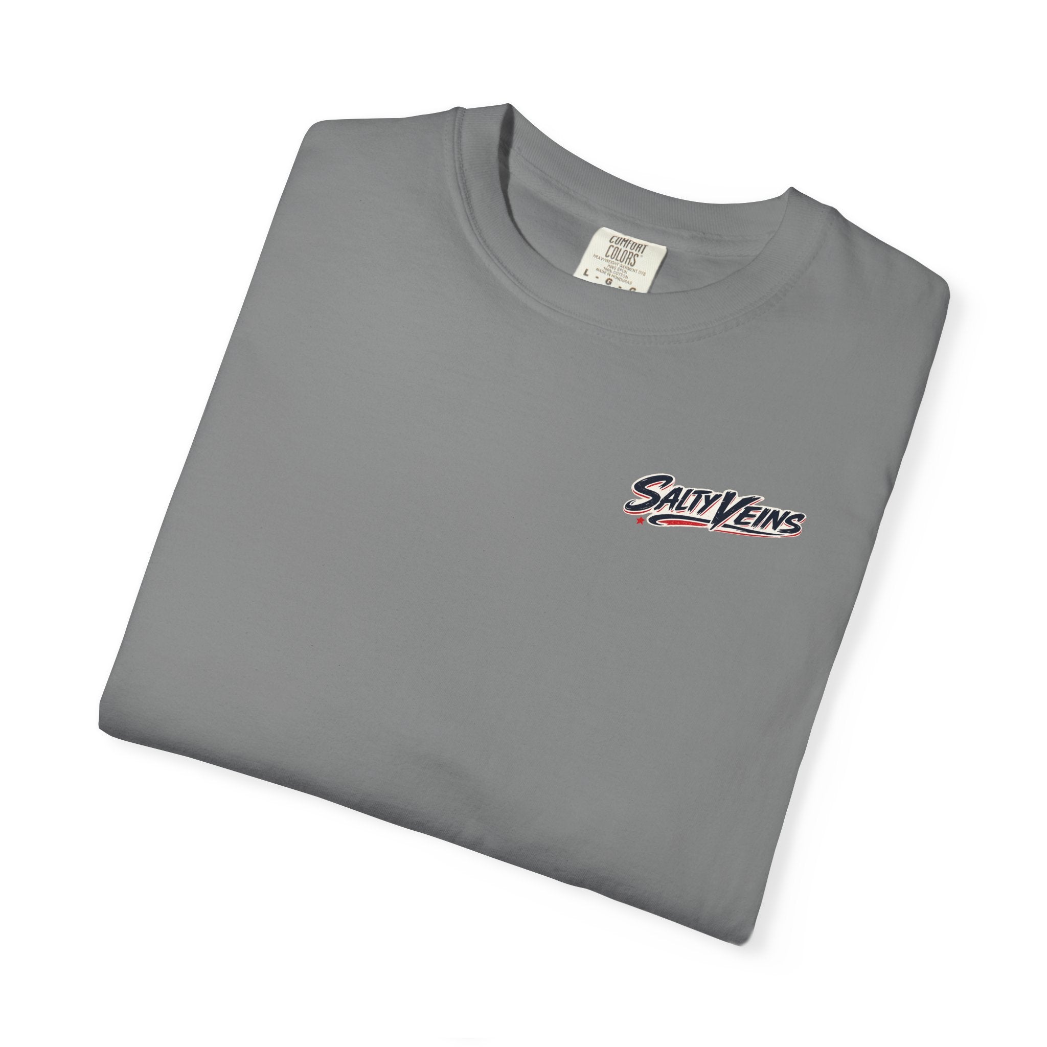 Salty Veins Marlin American Flag Fishing Tee