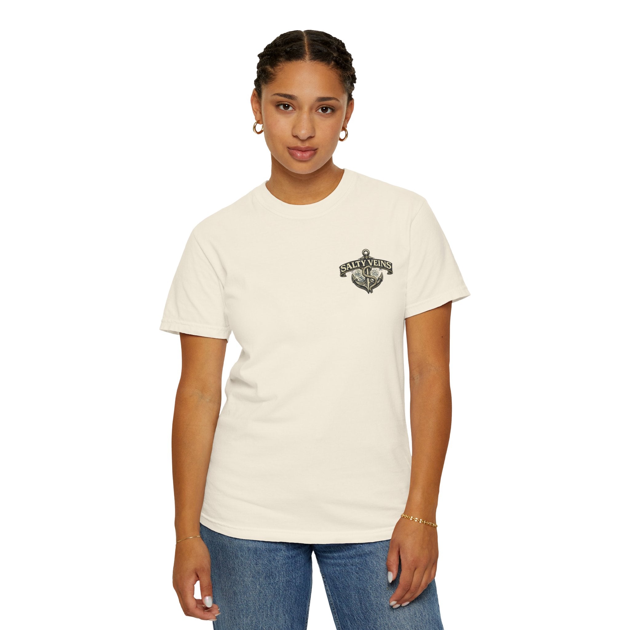 T-shirt Salty Veins Anchor — T-shirt graphique nautique « Legends Never Die »