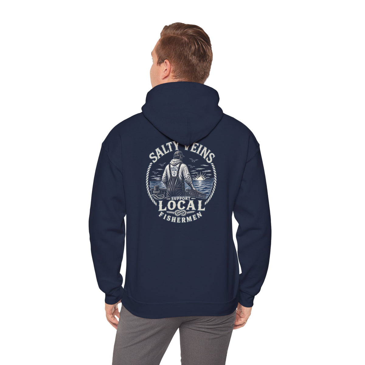 Salty Veins Support Local Fishermen Hoodie