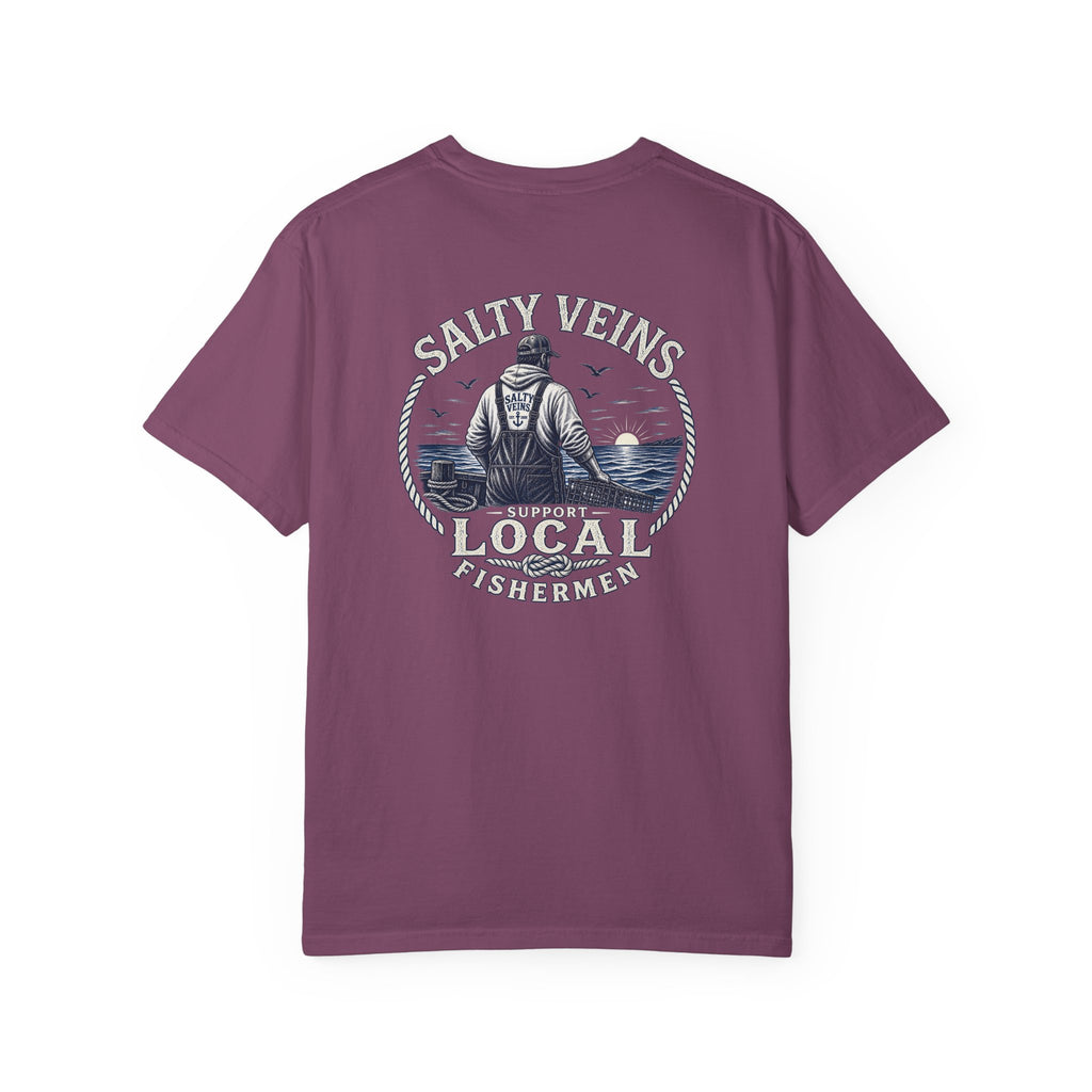 Salty Veins Support Local Fisherman Tee
