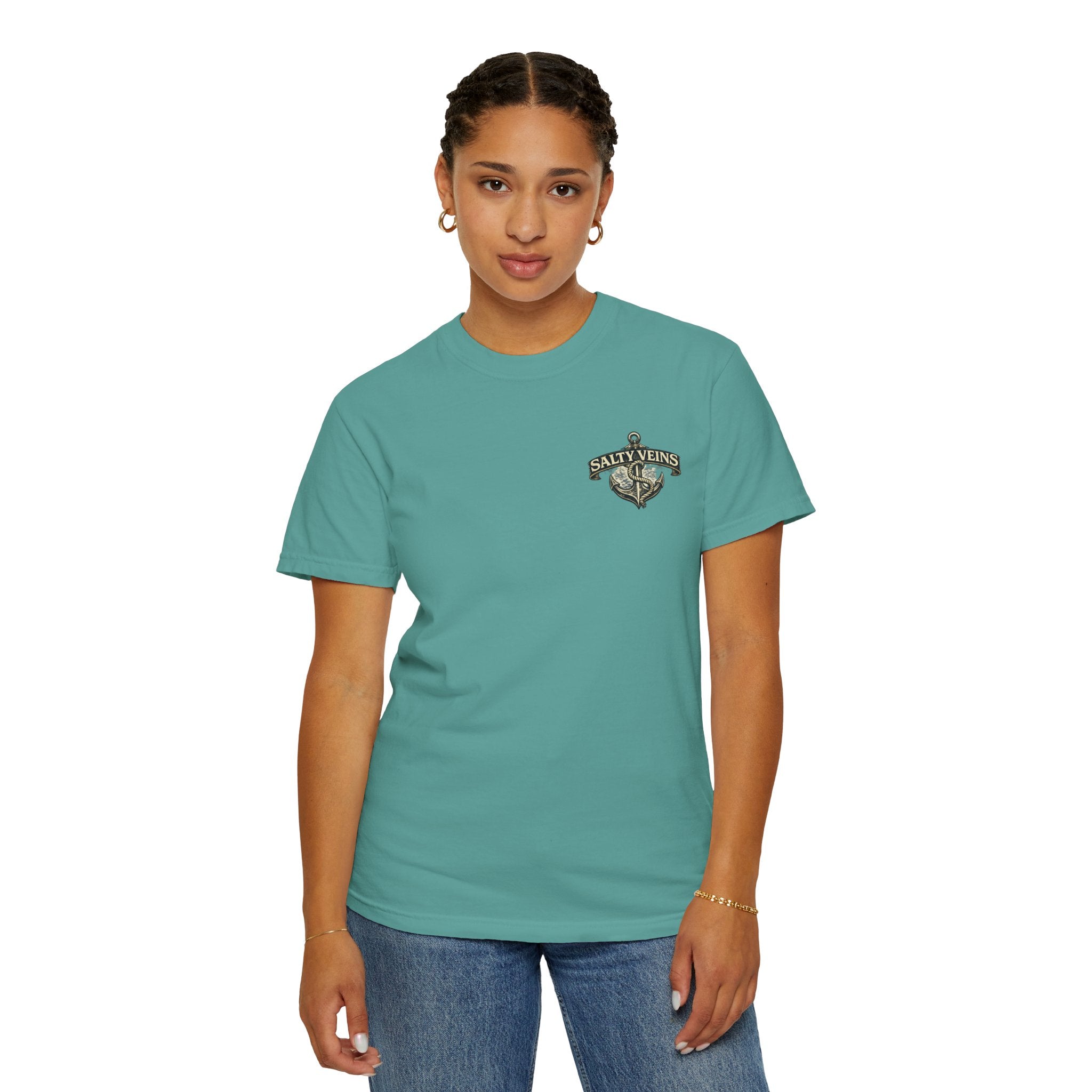 T-shirt Salty Veins Anchor — T-shirt graphique nautique « Legends Never Die »