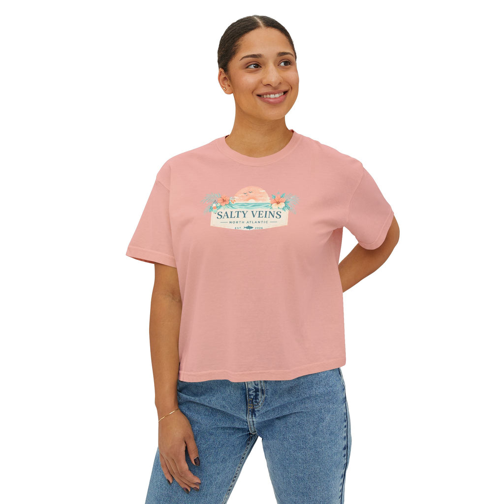 T-shirt ample femme Salty Veins – Coucher de soleil sur la plage