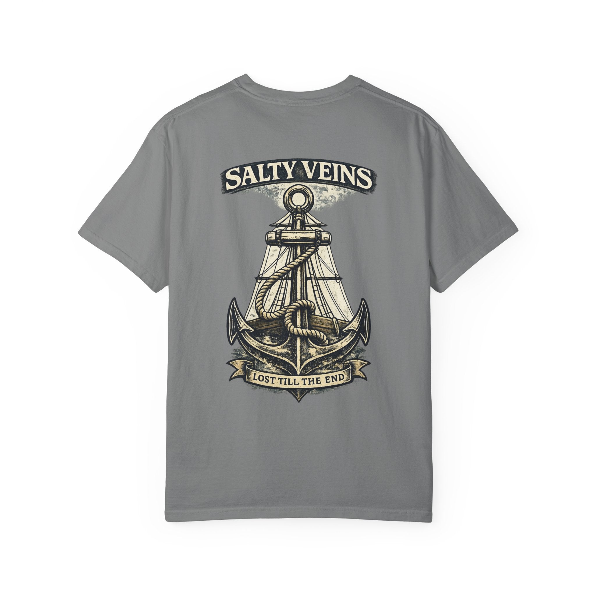T-shirt graphique Salty Veins Anchor (Lost 'Til The End) — T-shirt col rond vintage nautique