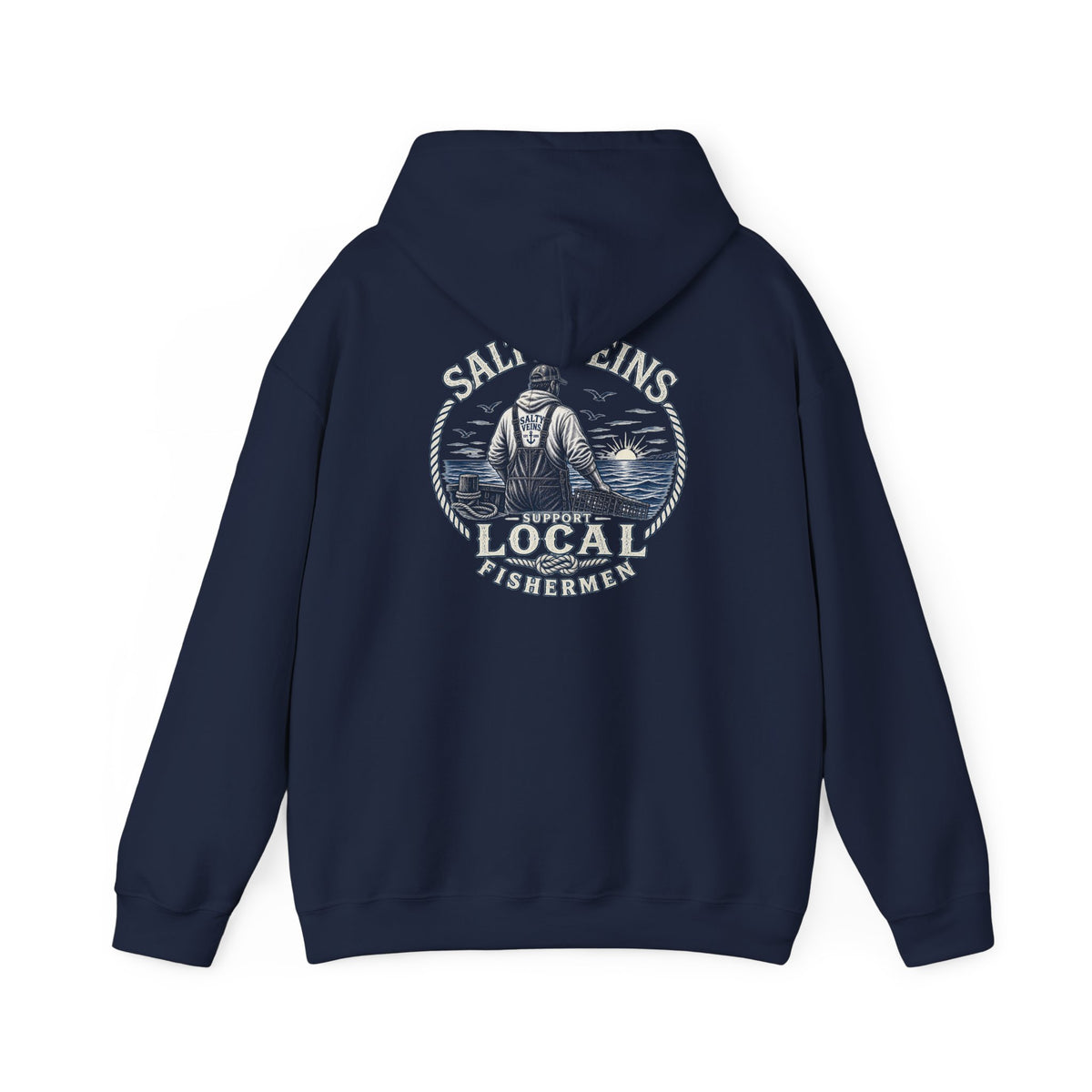 Salty Veins Support Local Fishermen Hoodie