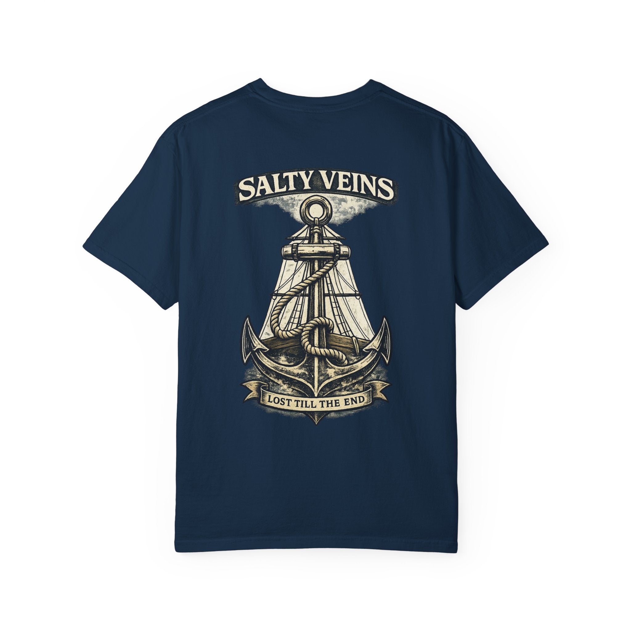 T-shirt graphique Salty Veins Anchor (Lost 'Til The End) — T-shirt col rond vintage nautique