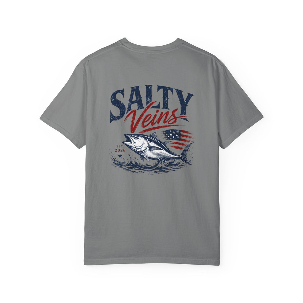 Salty Veins Patriotic Fishing Tee