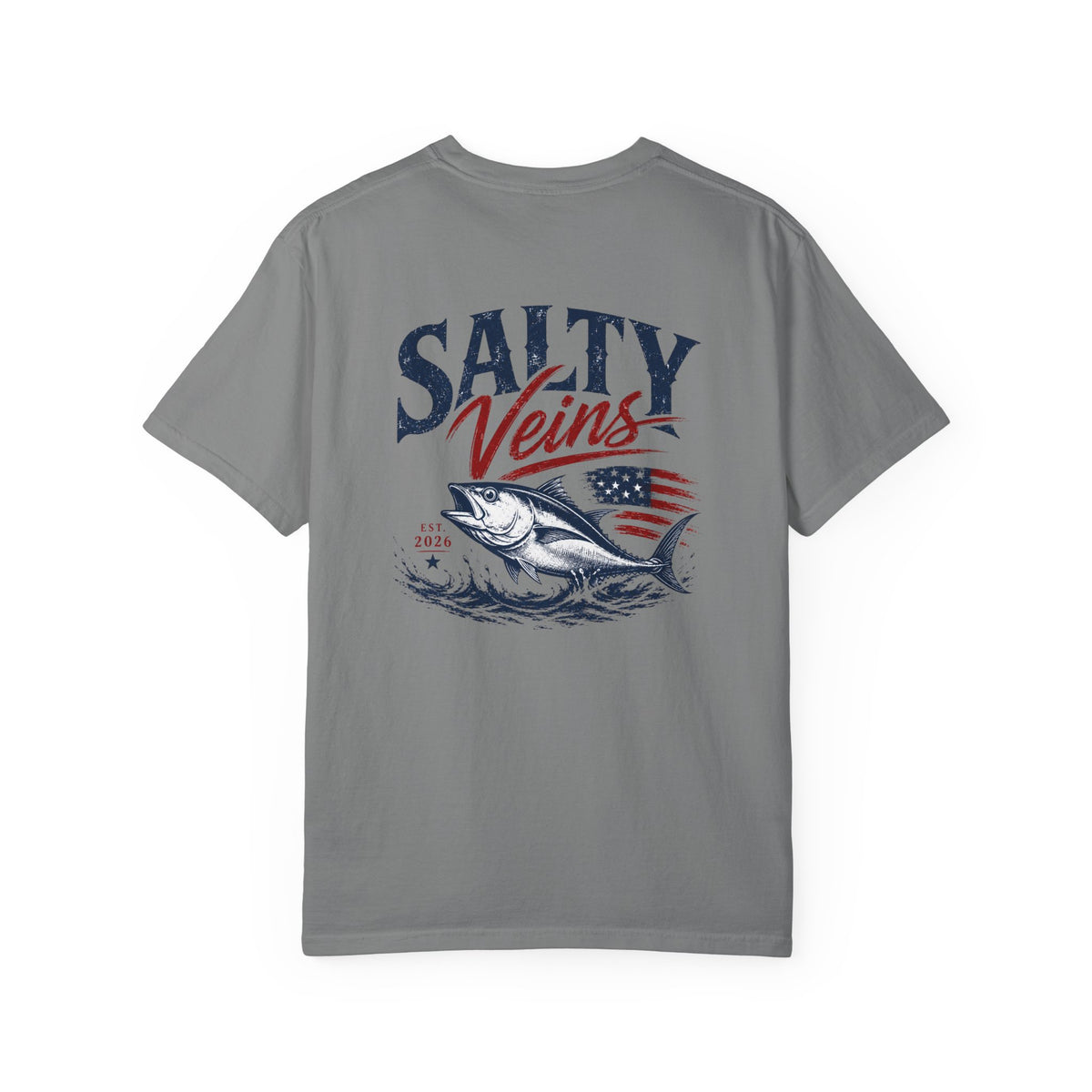 Salty Veins Patriotic Fishing Tee