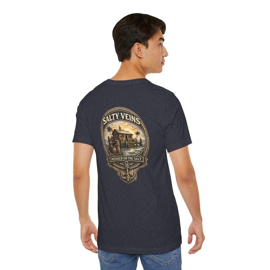 Salty Veins Hooked on the Salt Beach House Tee