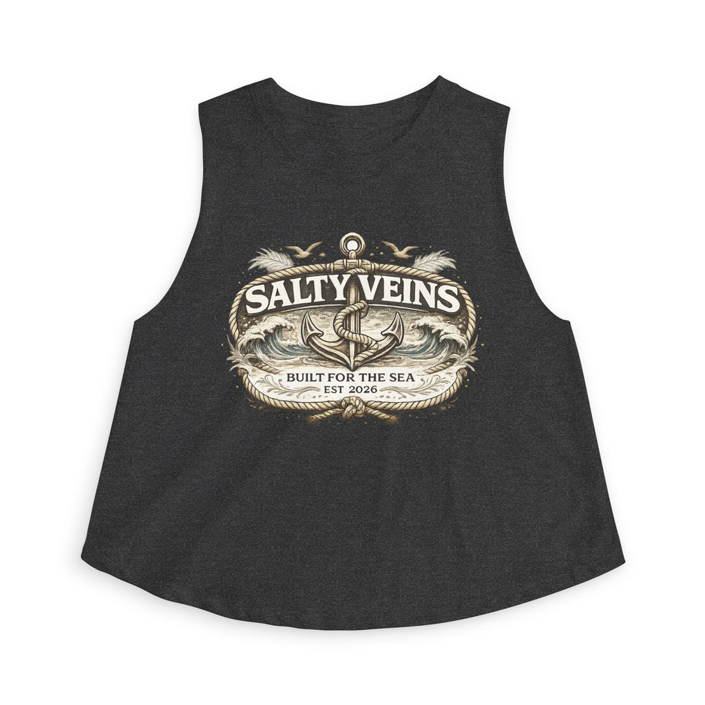Salty Veins Crop Top — Nautical Women's Sea-Inspired Tank