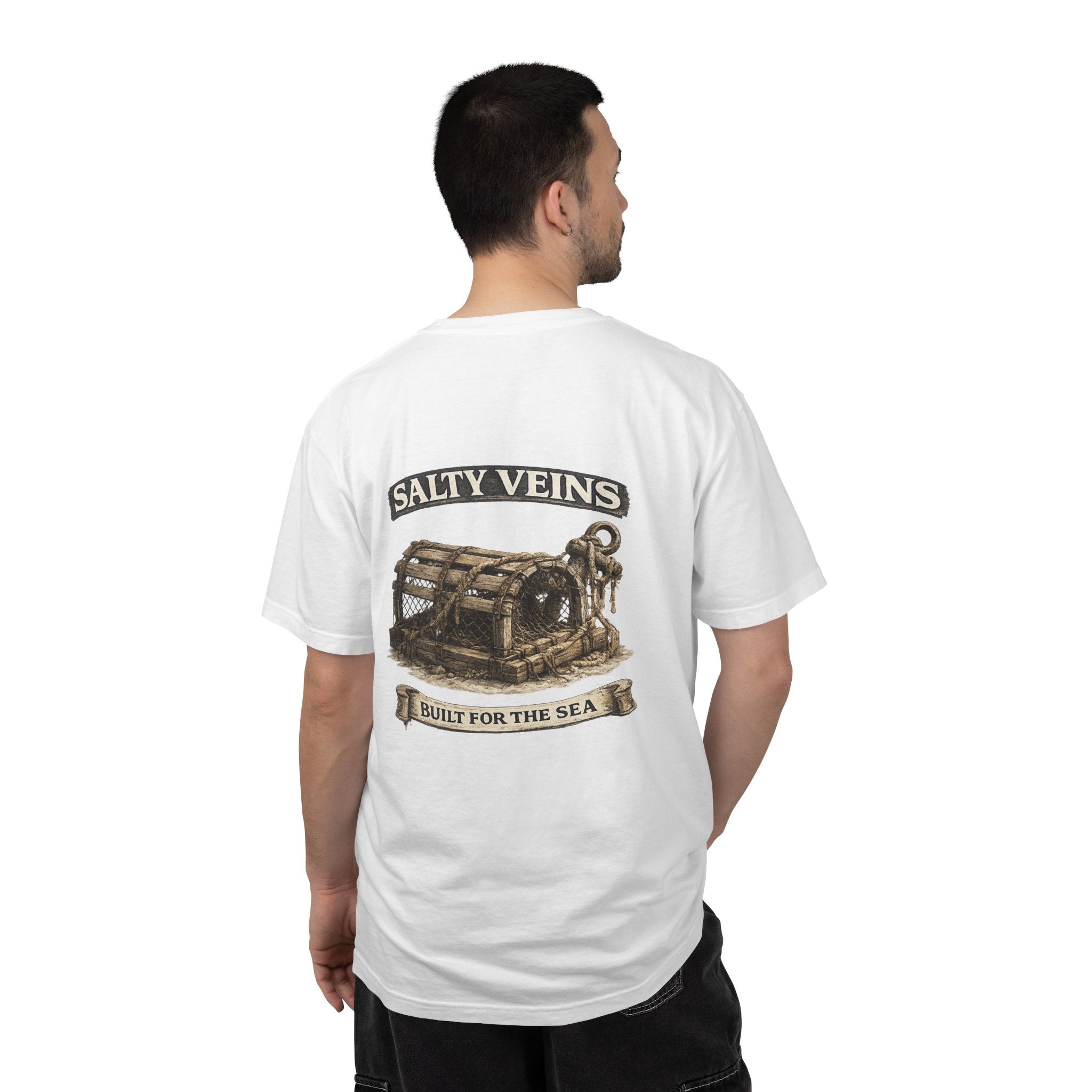 T-shirt Salty Veins Wooden Trap – T-shirt à motif de coffre de mer