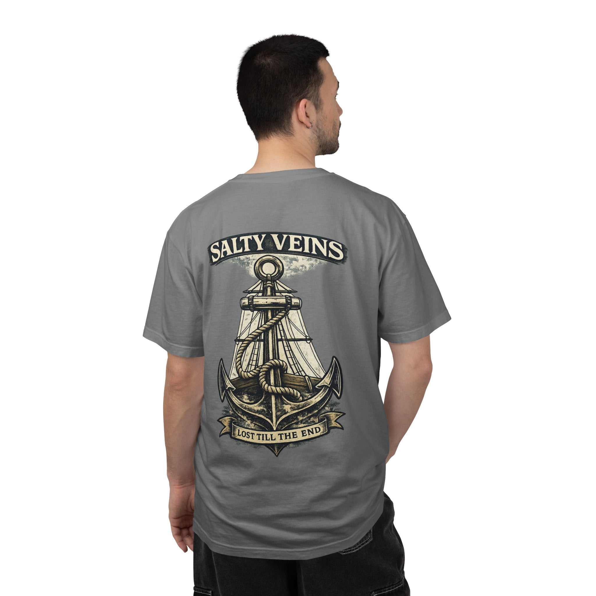 T-shirt graphique Salty Veins Anchor (Lost 'Til The End) — T-shirt col rond vintage nautique