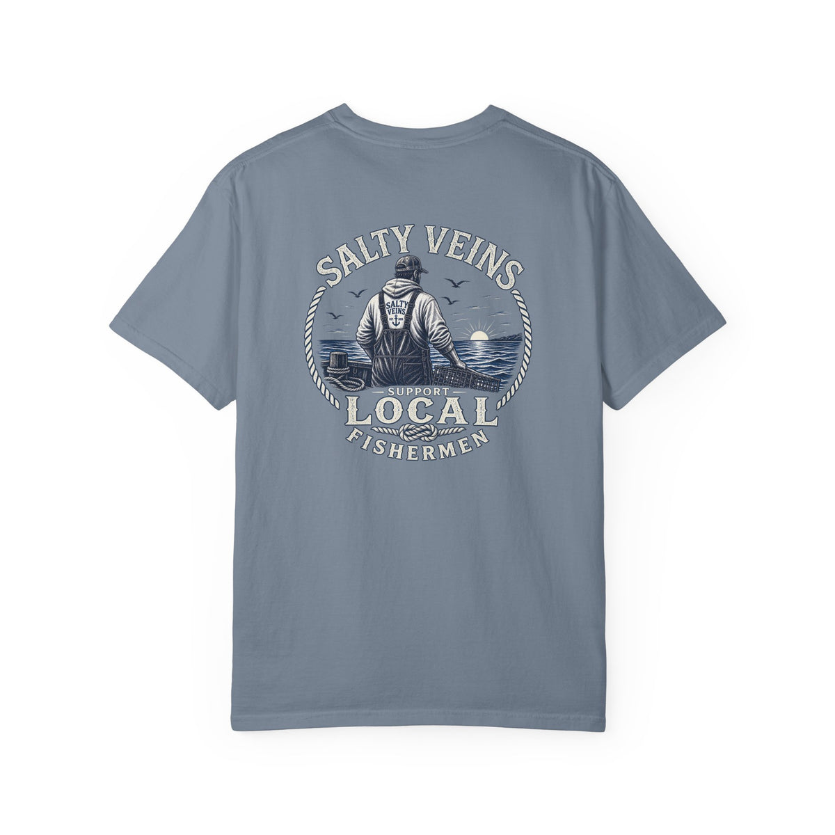 Salty Veins Support Local Fisherman Tee