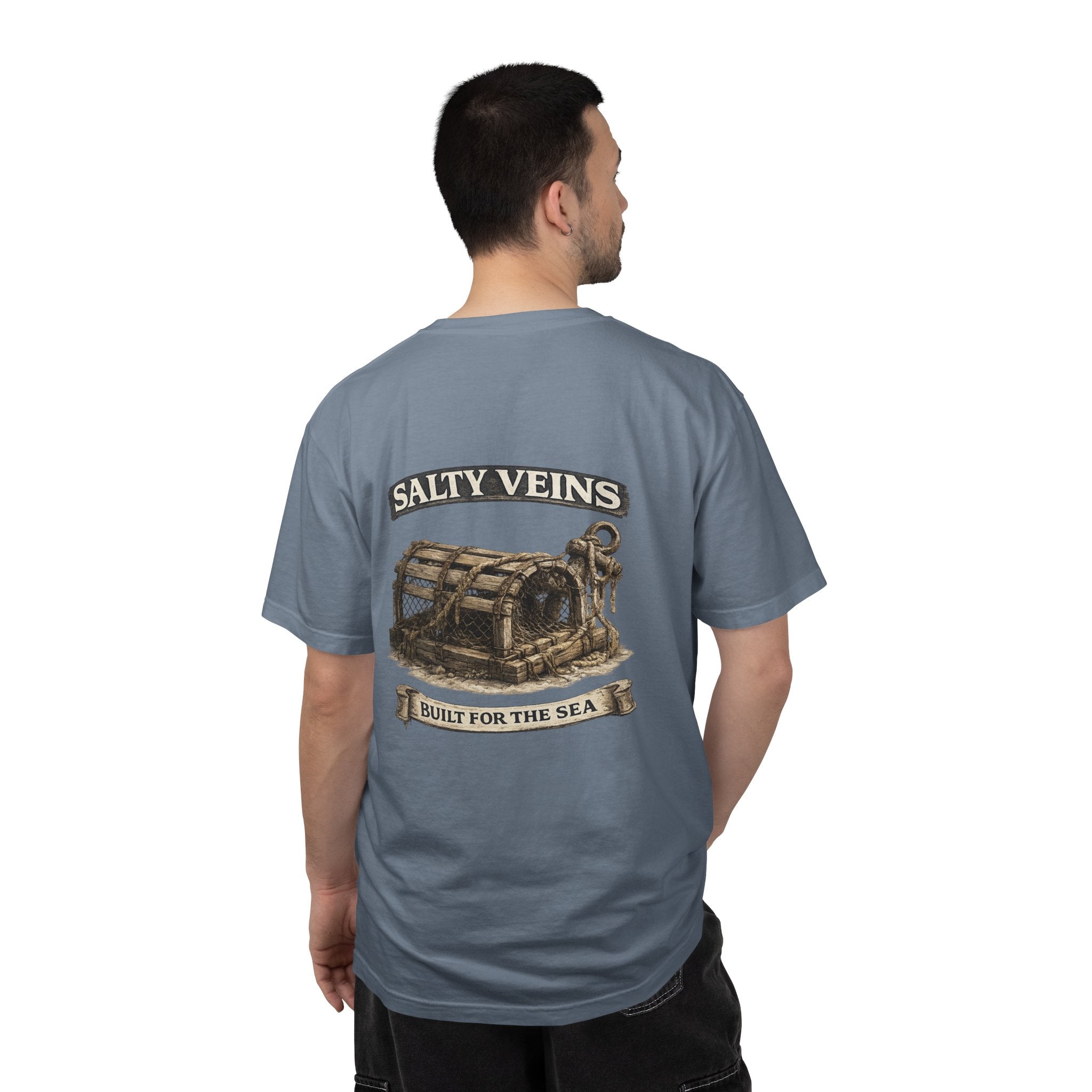 T-shirt Salty Veins Wooden Trap – T-shirt à motif de coffre de mer