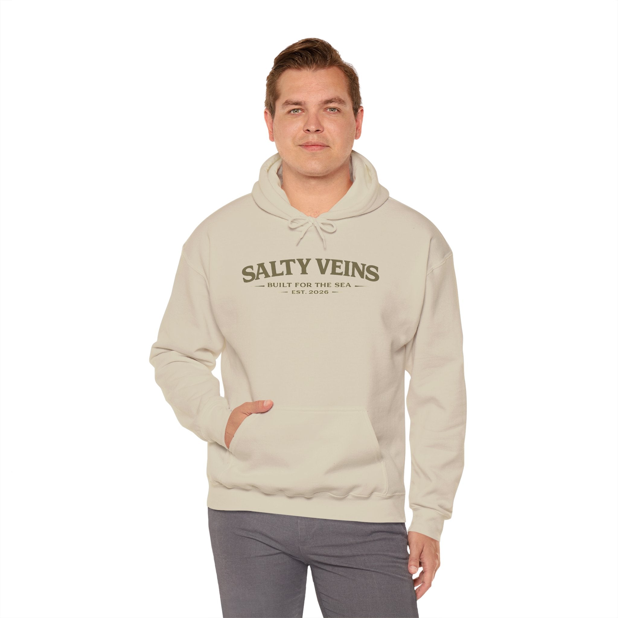 Sweat à capuche Salty Veins – Conçu pour la mer – Pull ras-du-cou Coastal