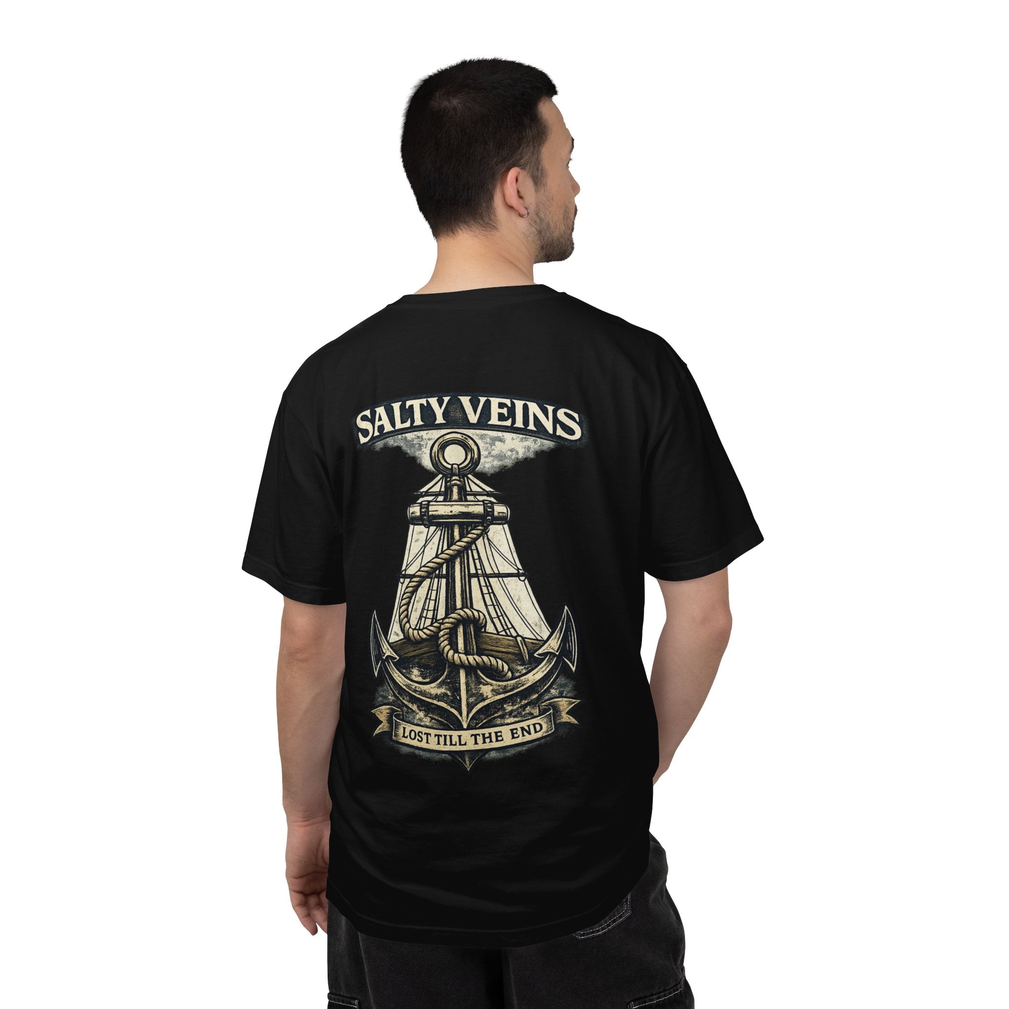 T-shirt graphique Salty Veins Anchor (Lost 'Til The End) — T-shirt col rond vintage nautique
