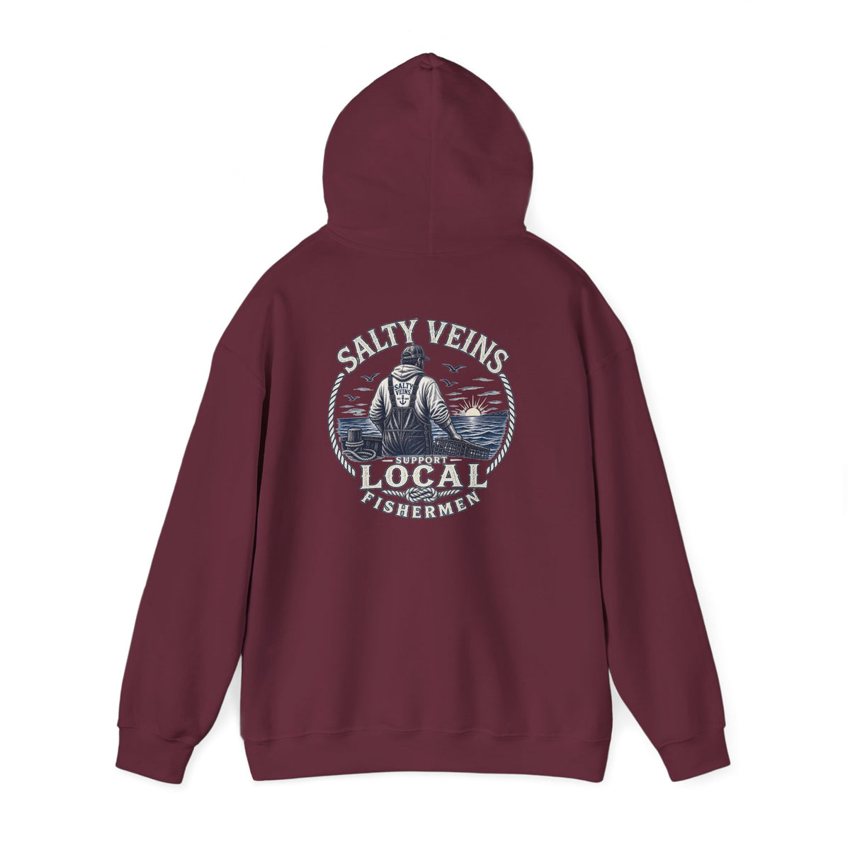 Salty Veins Support Local Fishermen Hoodie