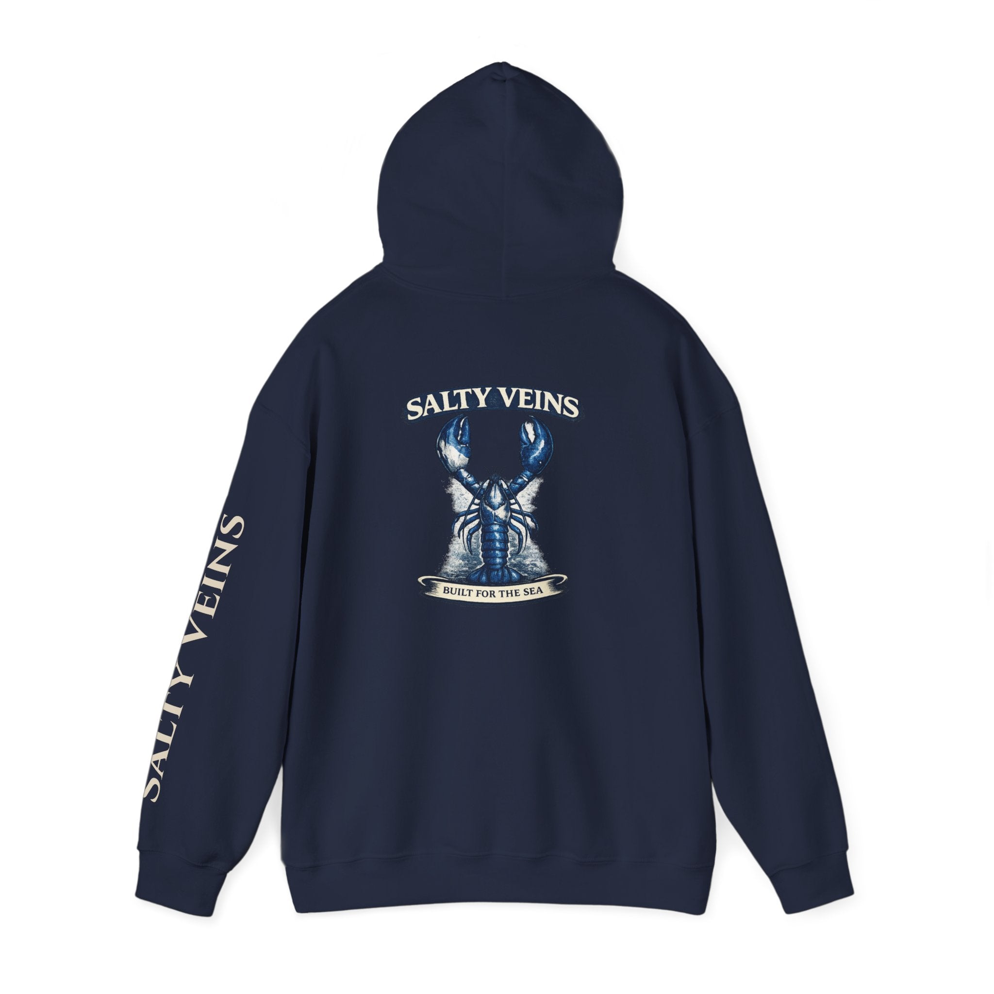 Salty Veins Lobster Crest Hoodie — Salty Veins Nautical Pullover