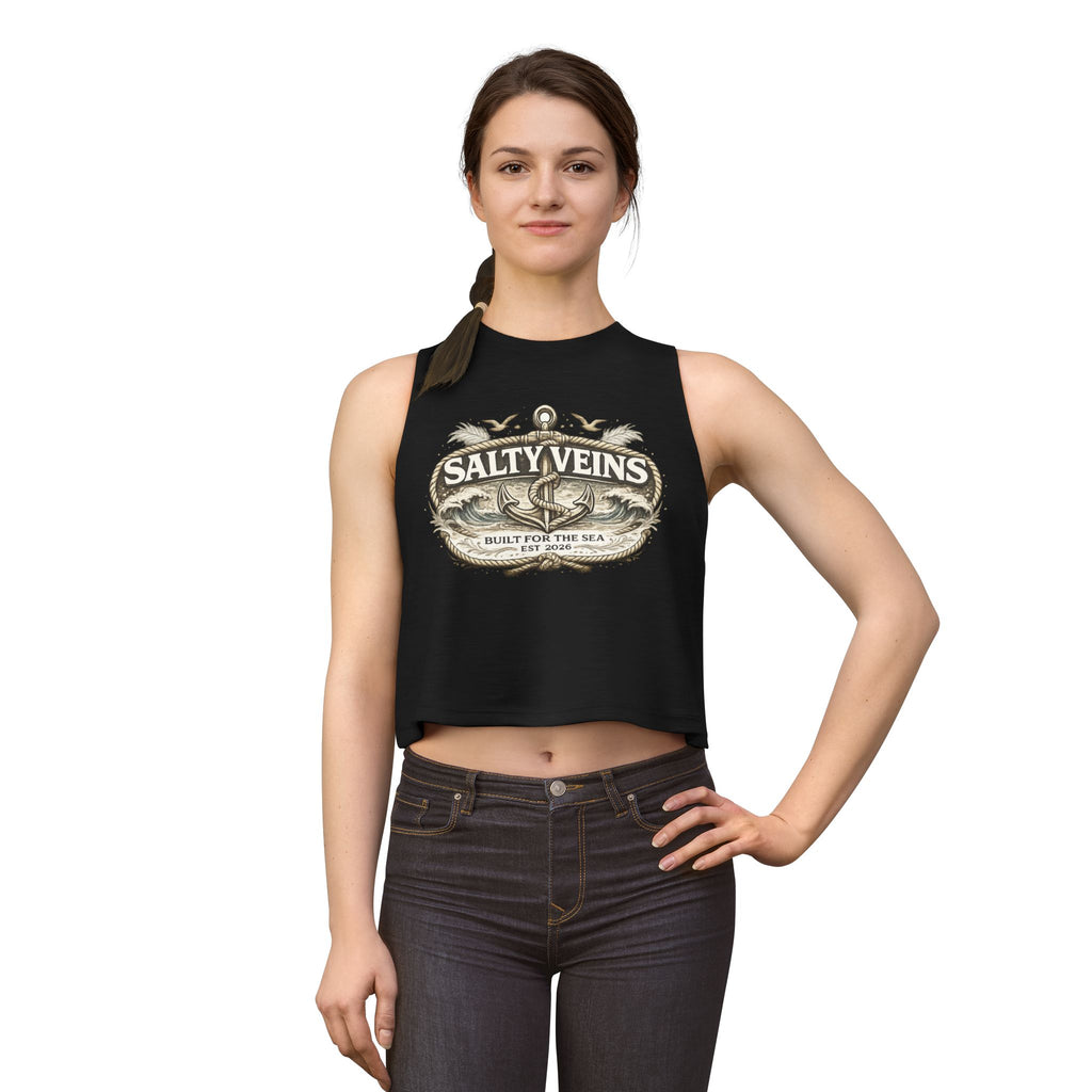 Salty Veins Crop Top — Nautical Women's Sea-Inspired Tank