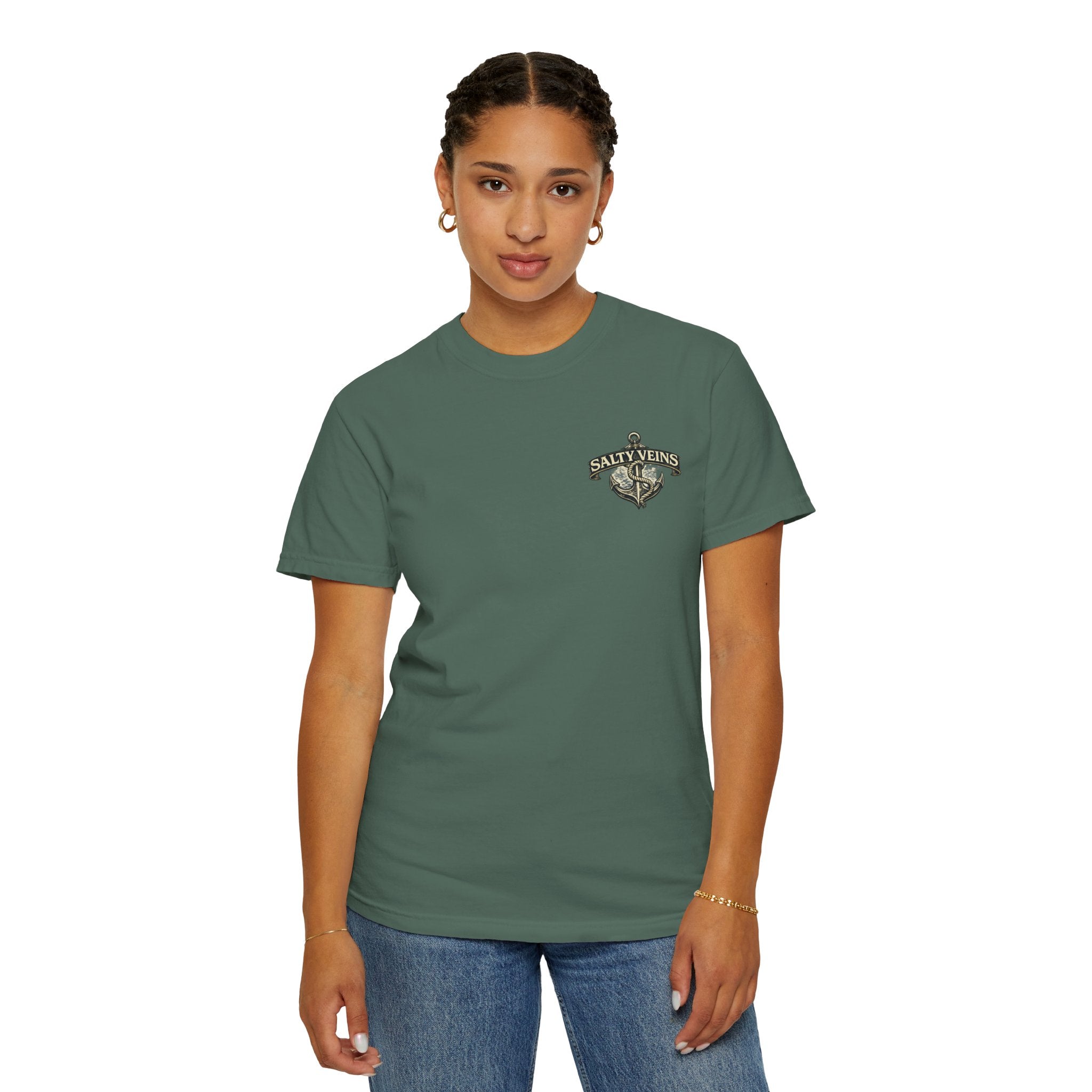 T-shirt Salty Veins Anchor — T-shirt graphique nautique « Legends Never Die »