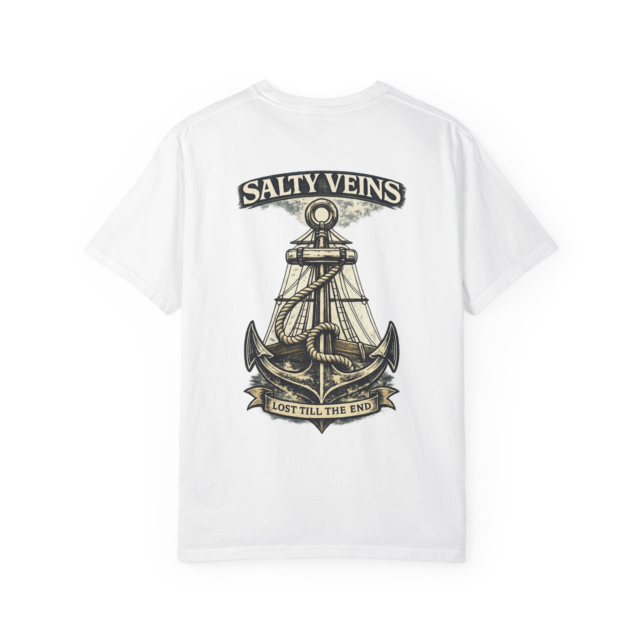 T-shirt graphique Salty Veins Anchor (Lost 'Til The End) — T-shirt col rond vintage nautique