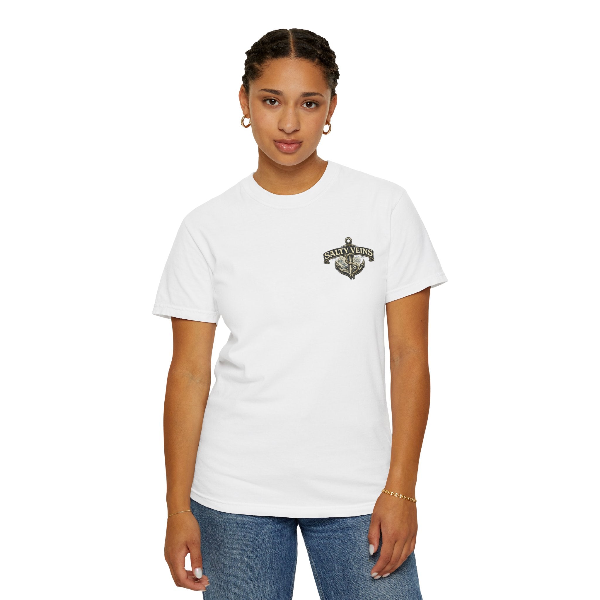 T-shirt Salty Veins Anchor — T-shirt graphique nautique « Legends Never Die »