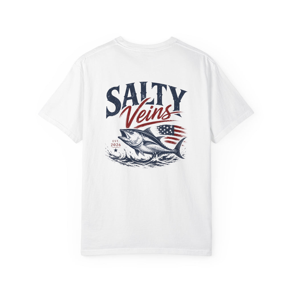 Salty Veins Patriotic Fishing Tee