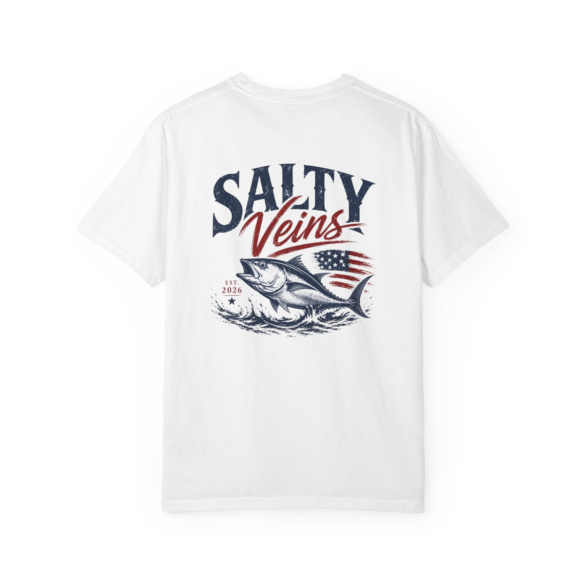 Salty Veins Patriotic Fishing Tee