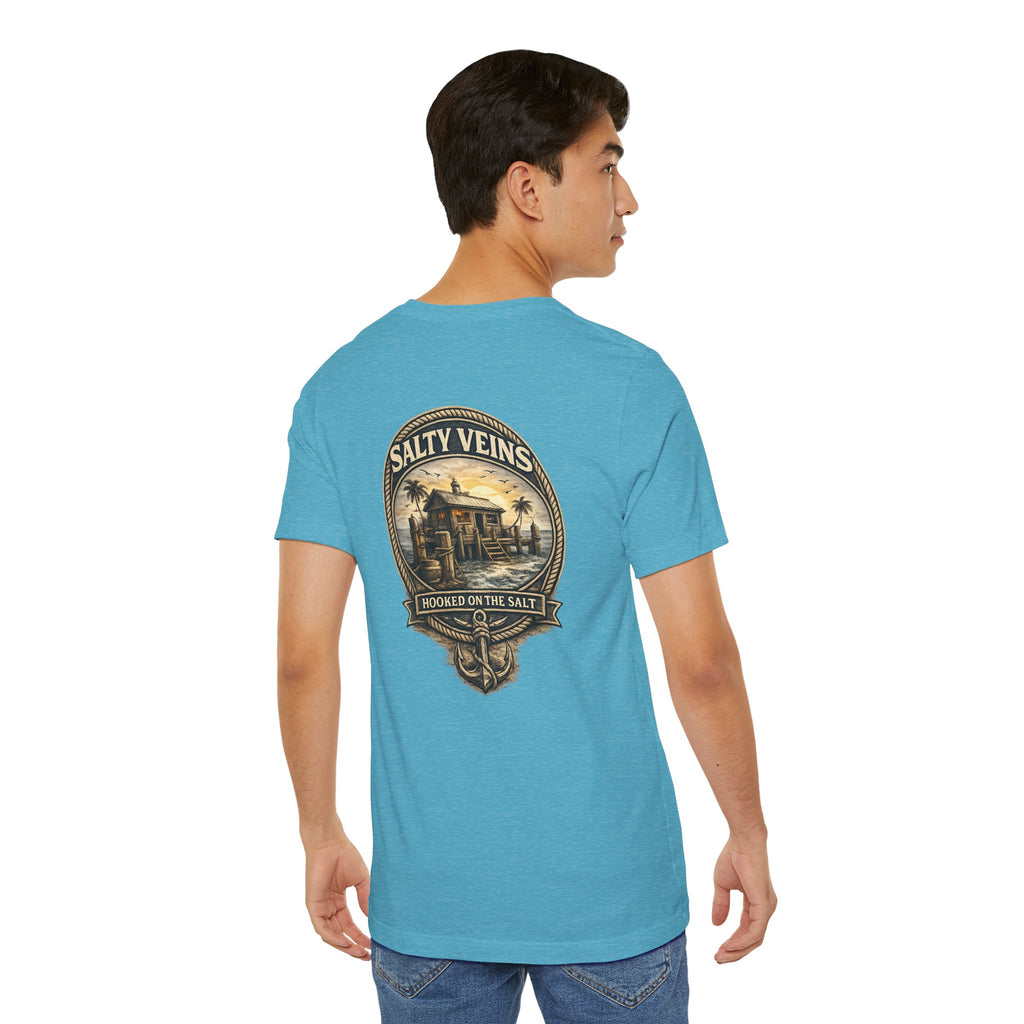 Salty Veins Hooked on the Salt Beach House Tee