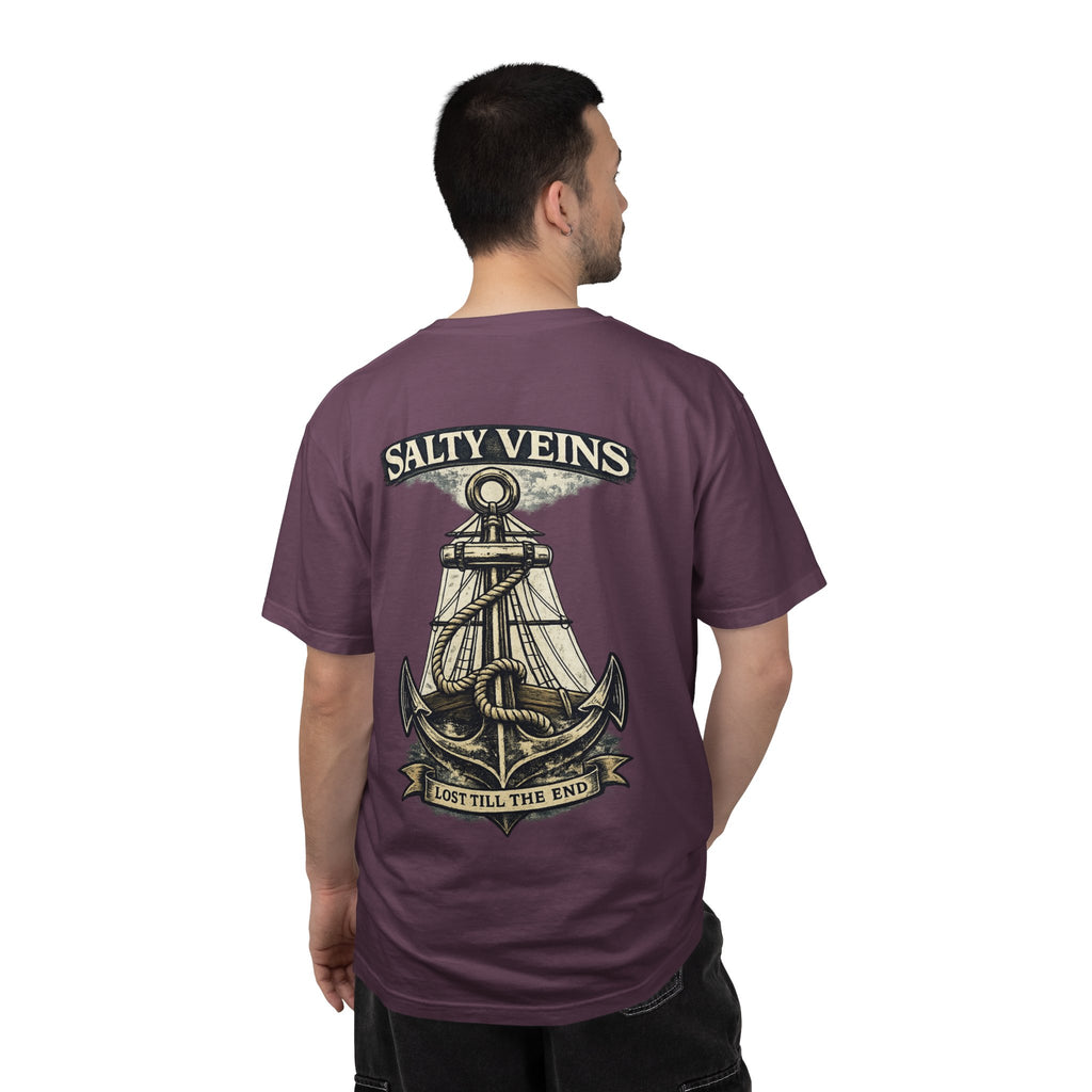 T-shirt graphique Salty Veins Anchor (Lost 'Til The End) — T-shirt col rond vintage nautique