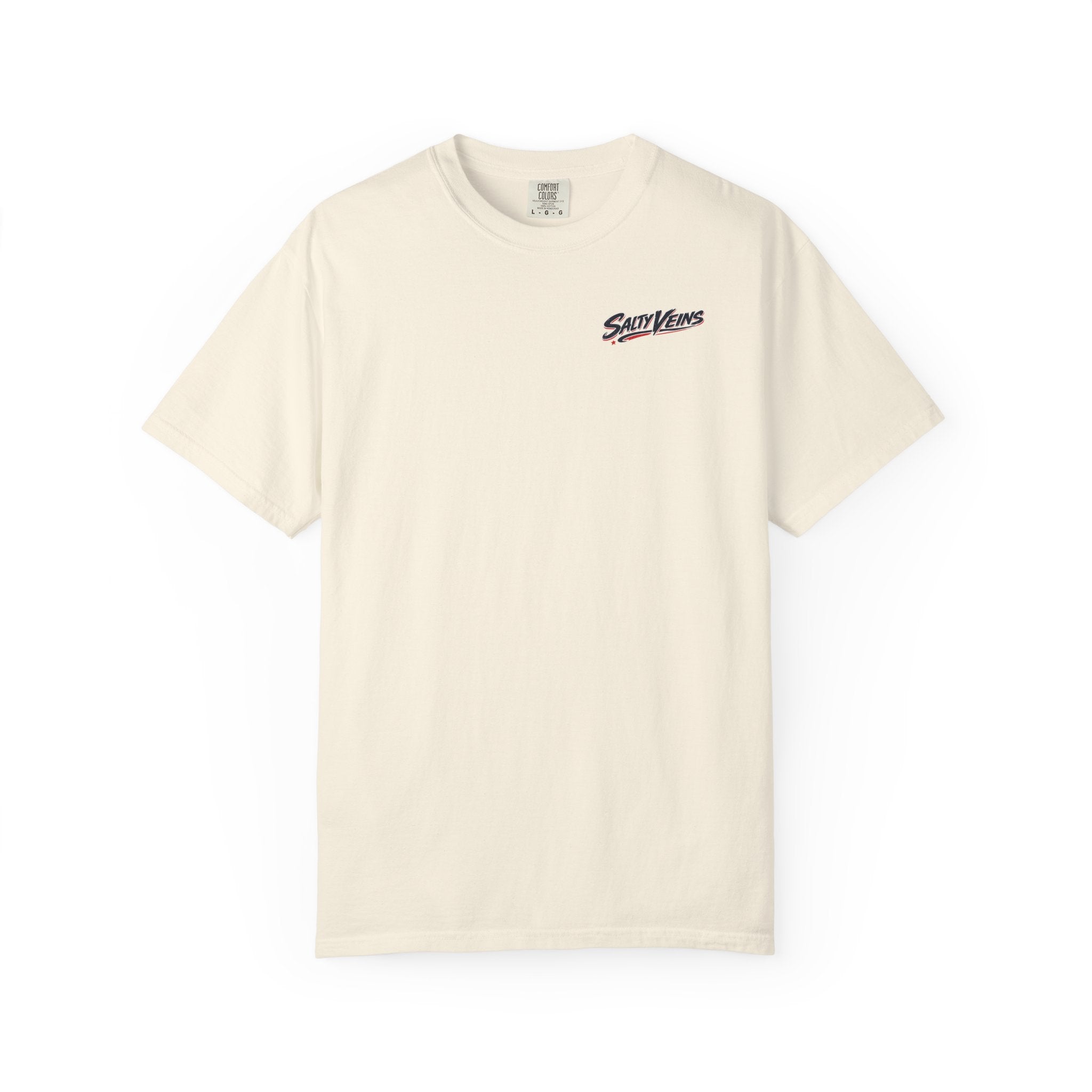 Salty Veins Marlin American Flag Fishing Tee